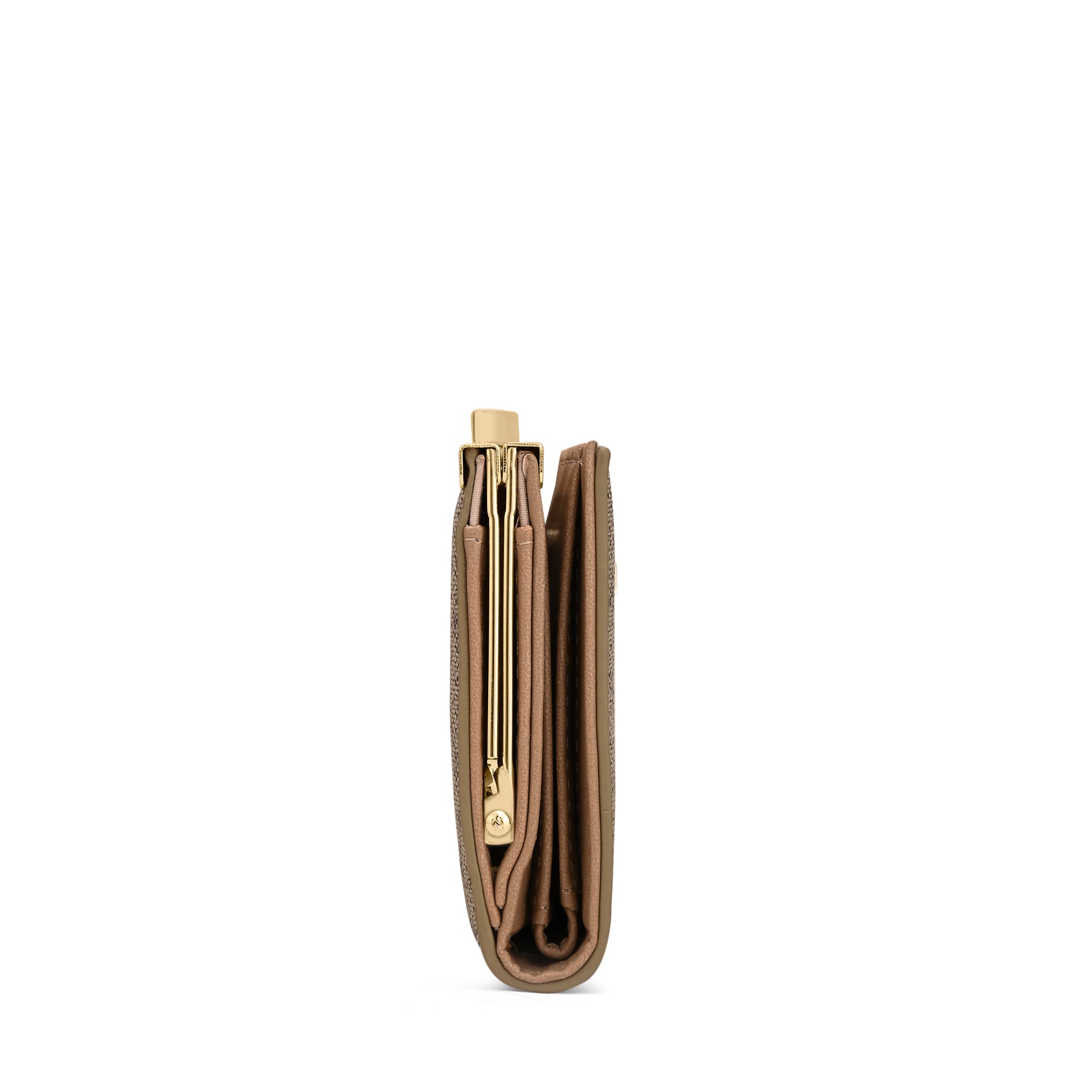 Mono Romane Small Frame Wallet Latte