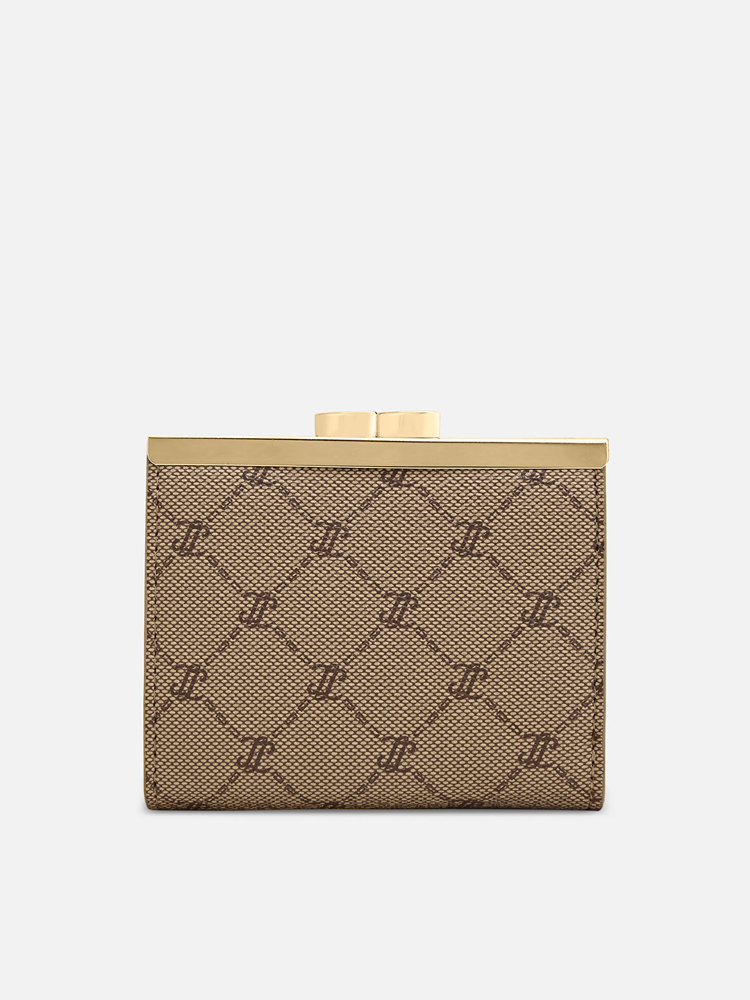 Mono Romane Small Frame Wallet Latte