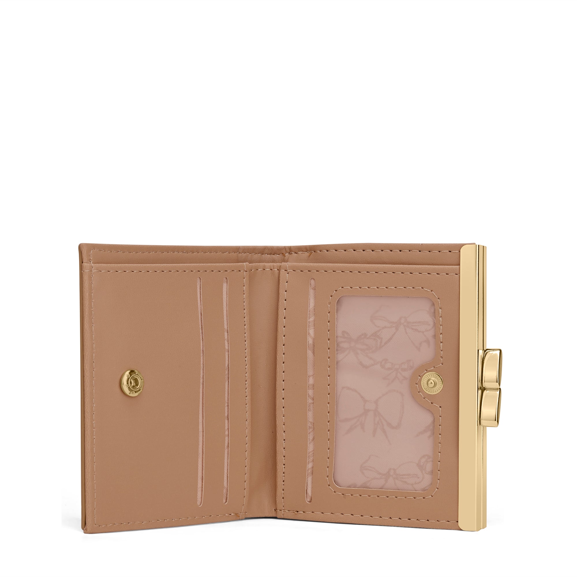 Mono Romane Small Frame Wallet Latte
