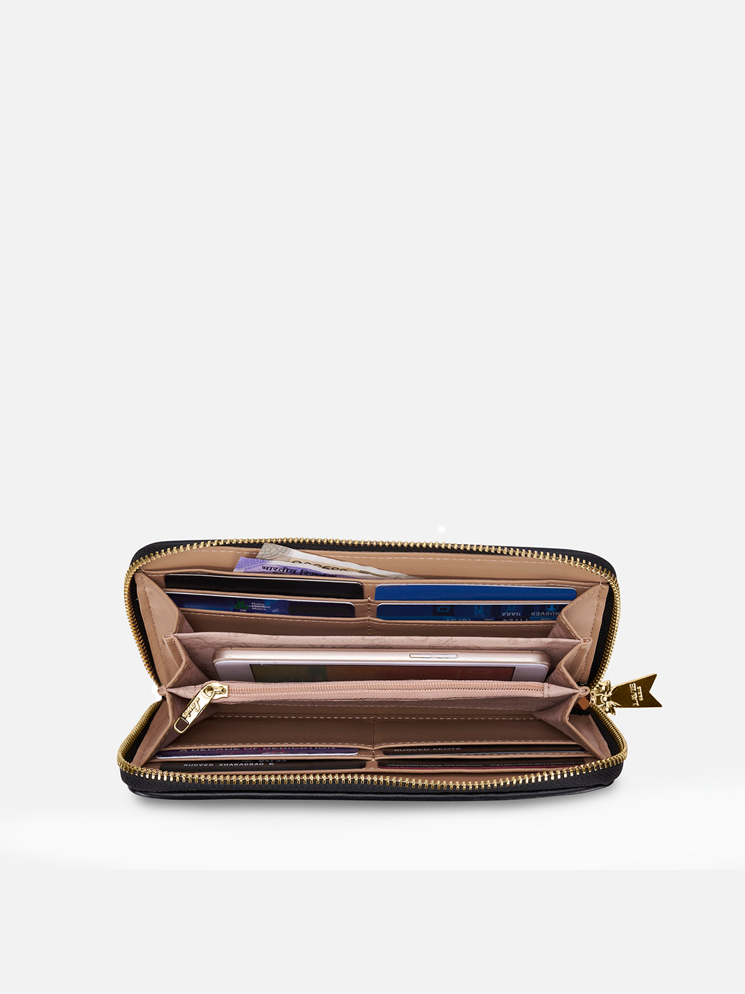 Pli Elite Large Zip Around Wallet Black
