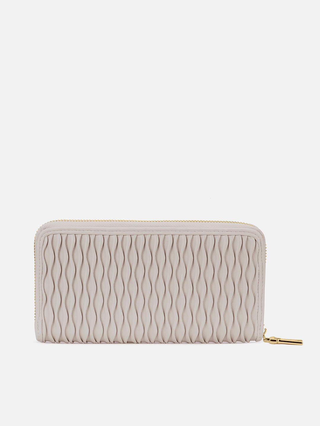 Pli Elite Large Zip Around Wallet Off White