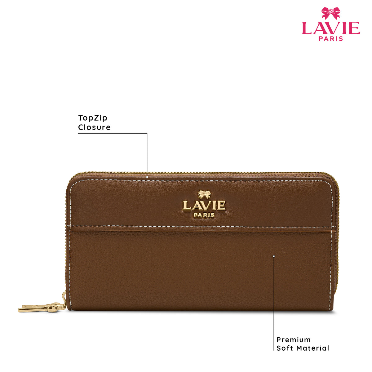 Soft Alfie Zip Around Large Tan Wallet