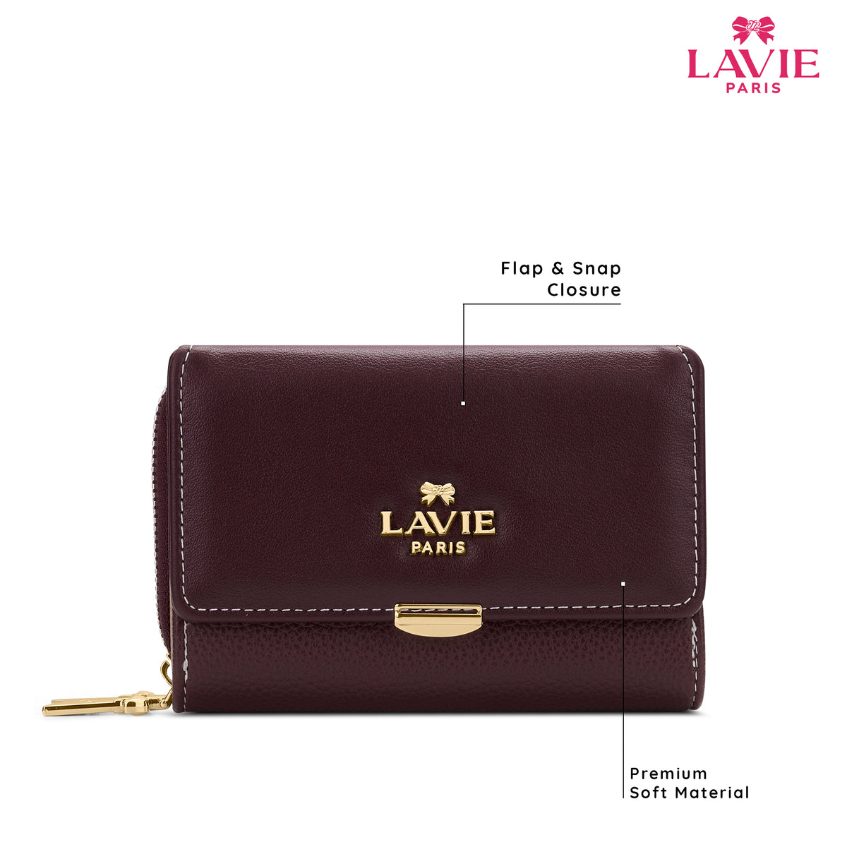 Soft Neomee Trifold Medium Wine Wallet