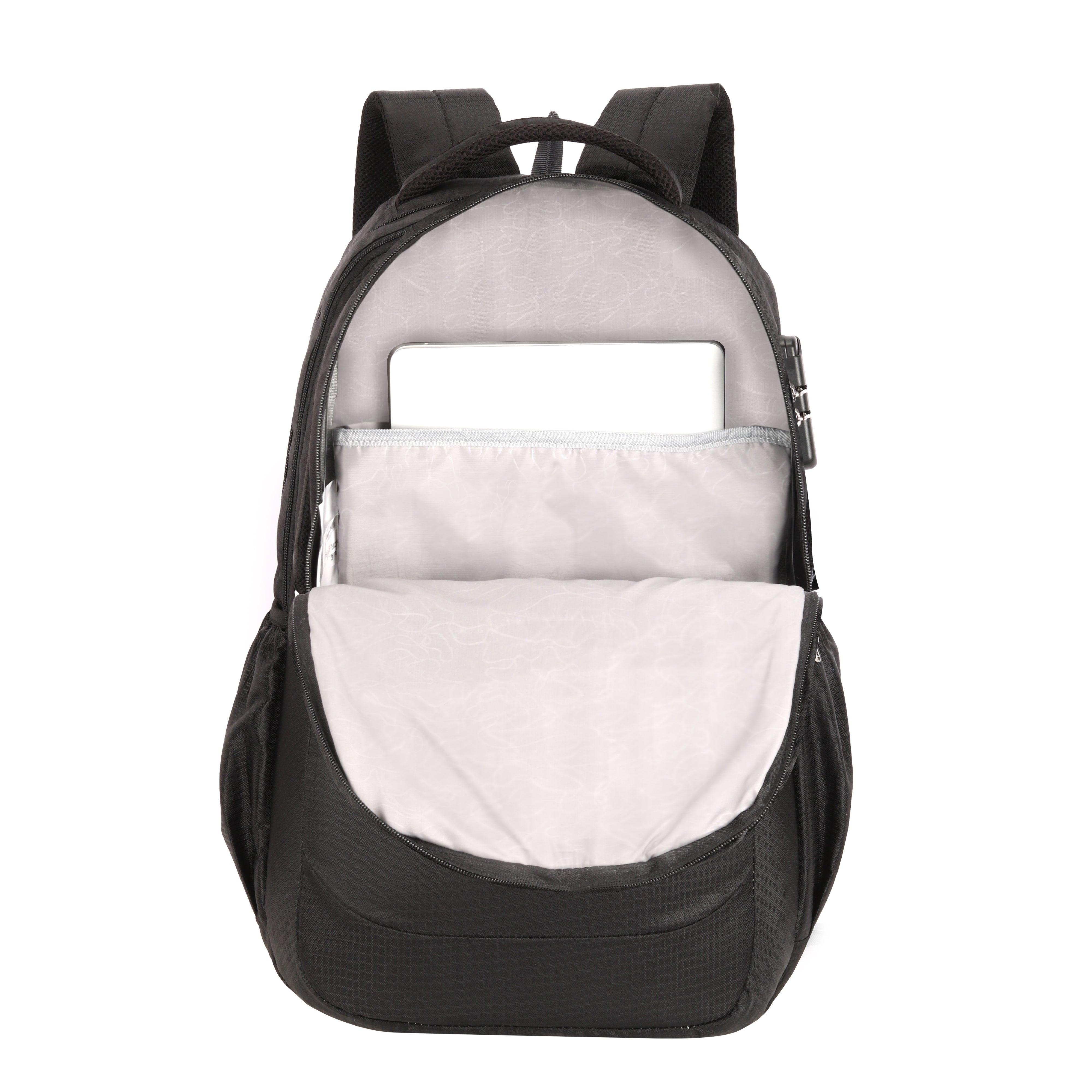 Lavie Sport Graph 31L Laptop Backpack with Raincover & Combi-lock For Men & Women|Boys & Girls Black - Lavie World