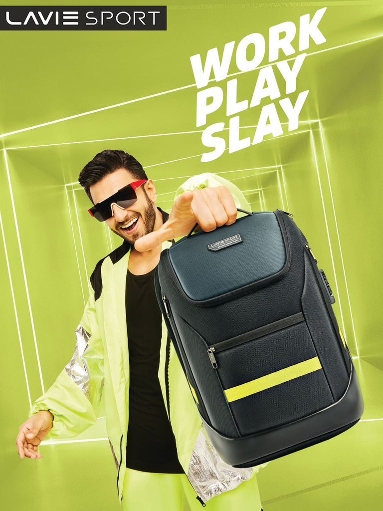 Lavie Sport Emperor 32L Anti-theft & Laptop Backpack For Men & Women |Boys & Girls Black/Grey - Lavie World