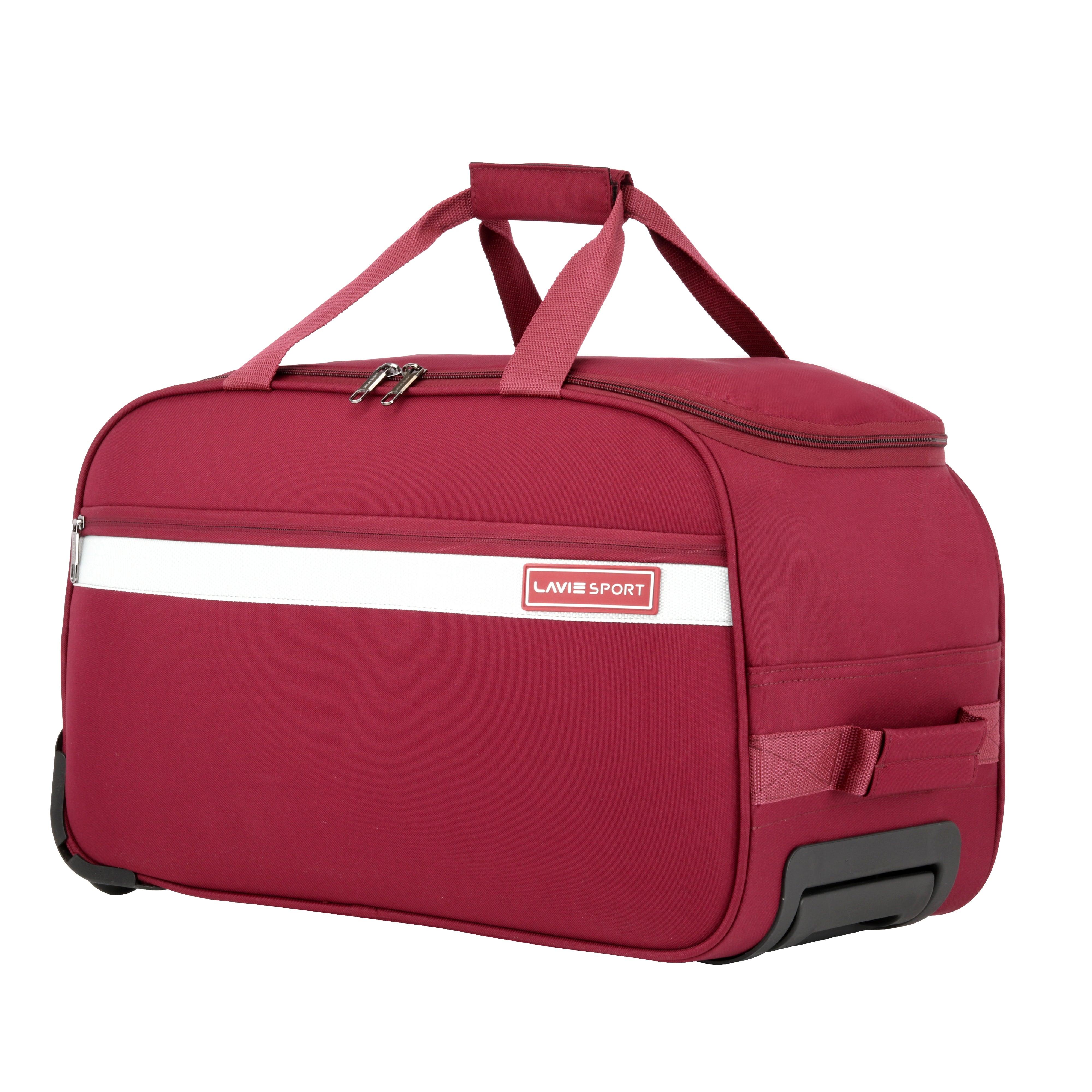 Lavie Sport Cabin Size 53 cms Meridian X Wheel Duffle Bag | Maroon - Lavie World