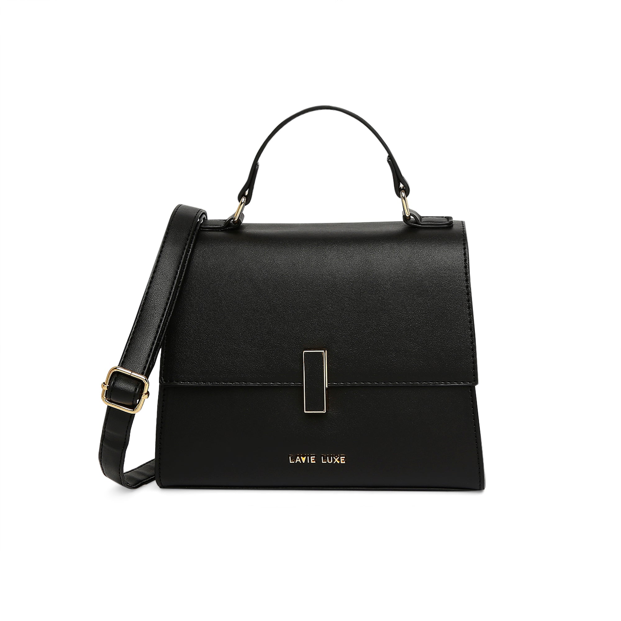 Lavie Luxe Ipsy Women's Flap Satchel Bag Medium Black