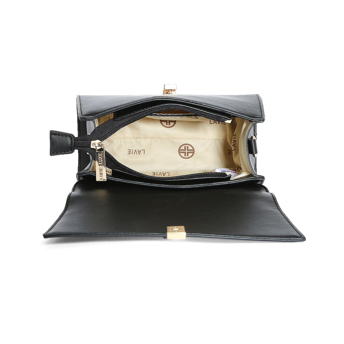 Lavie Luxe Ipsy Women's Flap Satchel Bag Medium Black