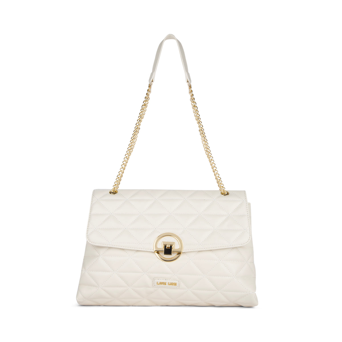 Lavie Luxe Eden Women's Flap Satchel Bag Large Off White