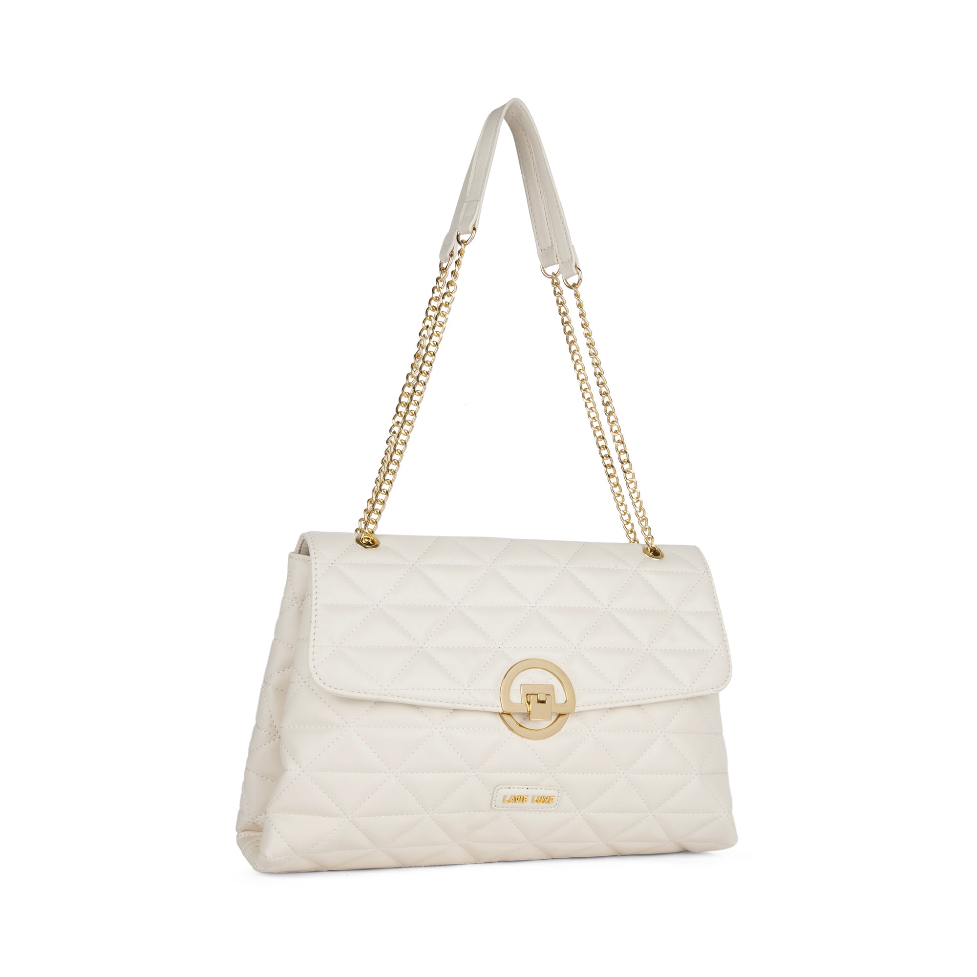 Lavie Luxe Eden Women's Flap Satchel Bag Large Off White