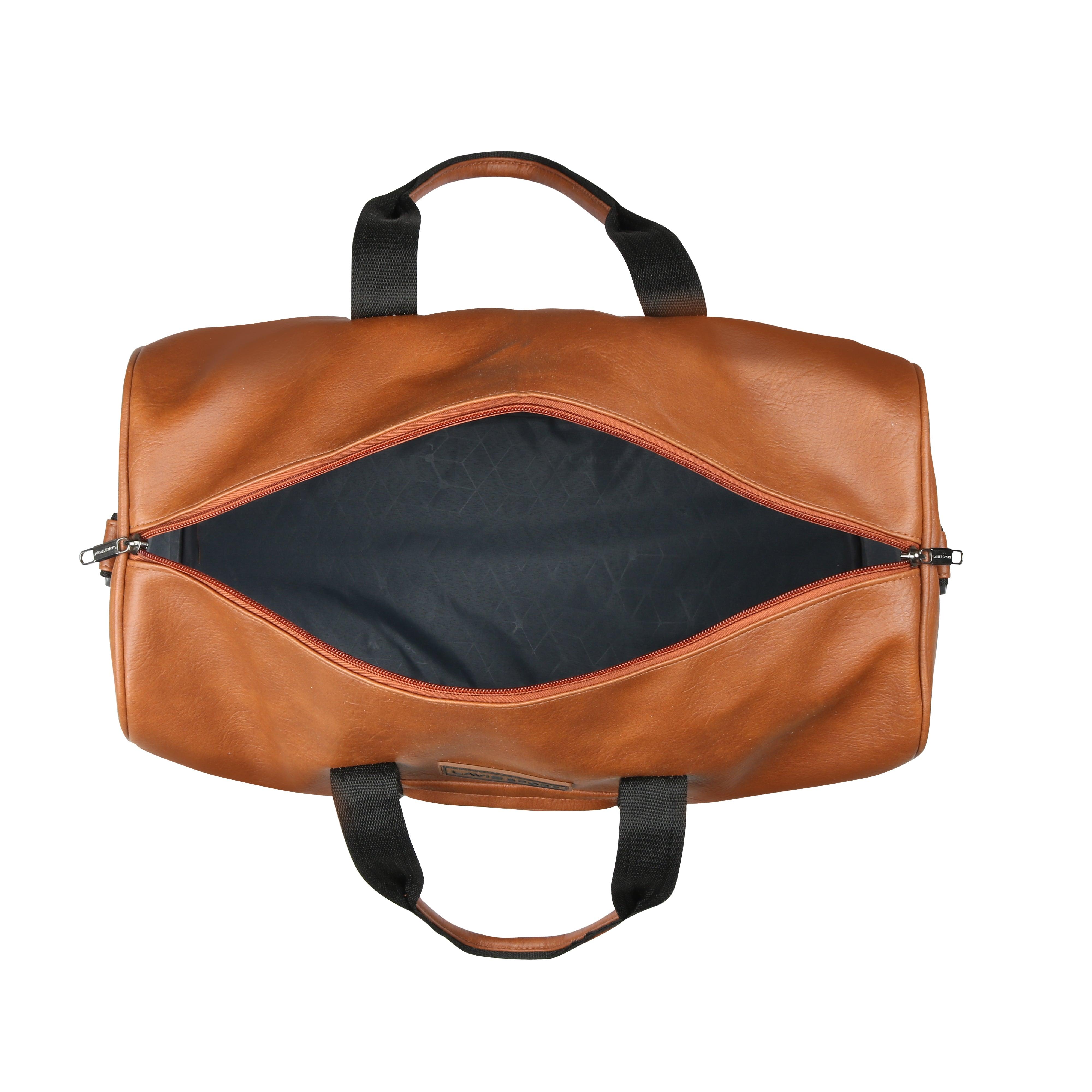 Lavie Sport Pilot 32L Synthetic Leather Unisex Duffle Bag Tan - Lavie World