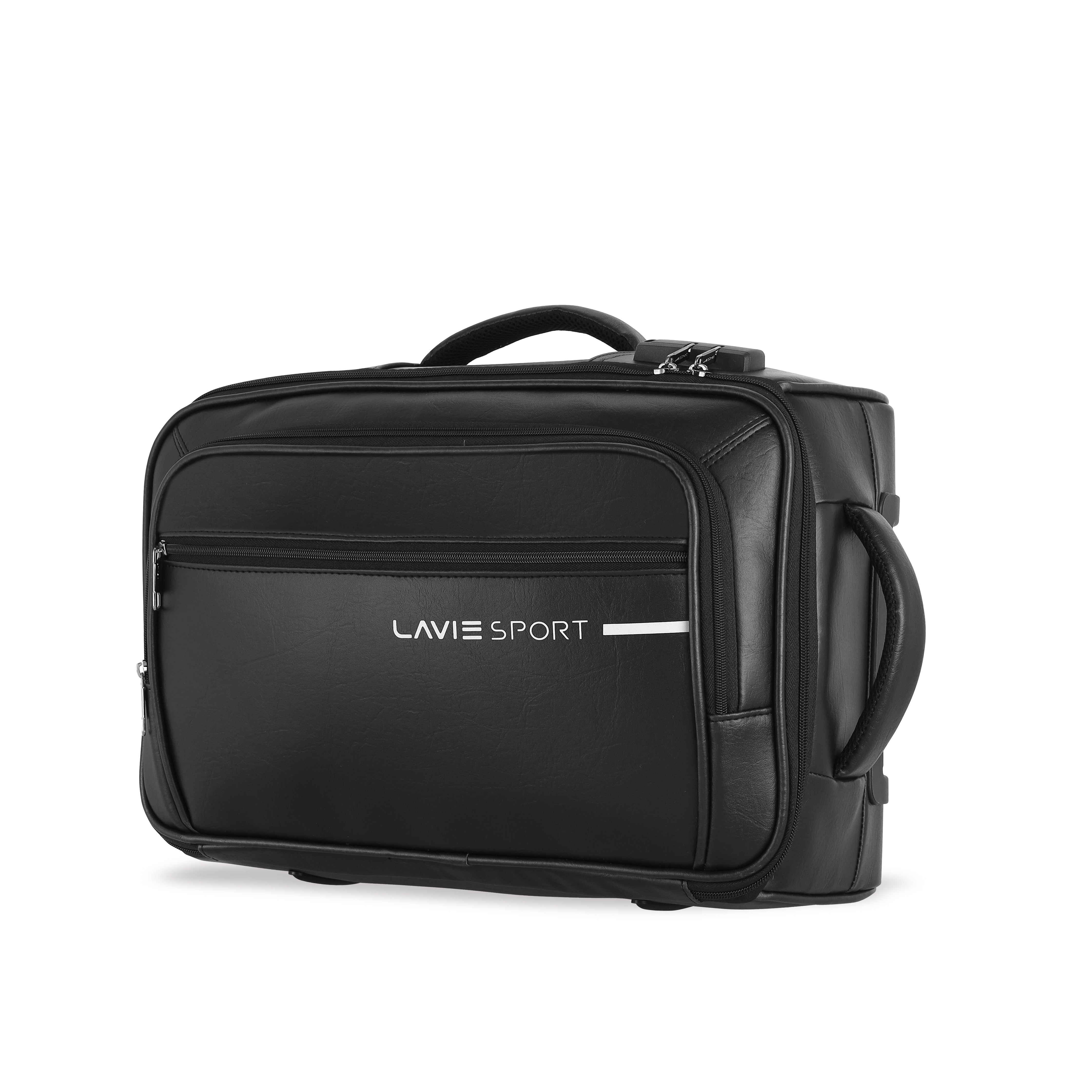 lavie-sport-45-cms-premium-majestic-pro+-overnighter-laptop-trolley-|-duffle-bag-black-black-medium