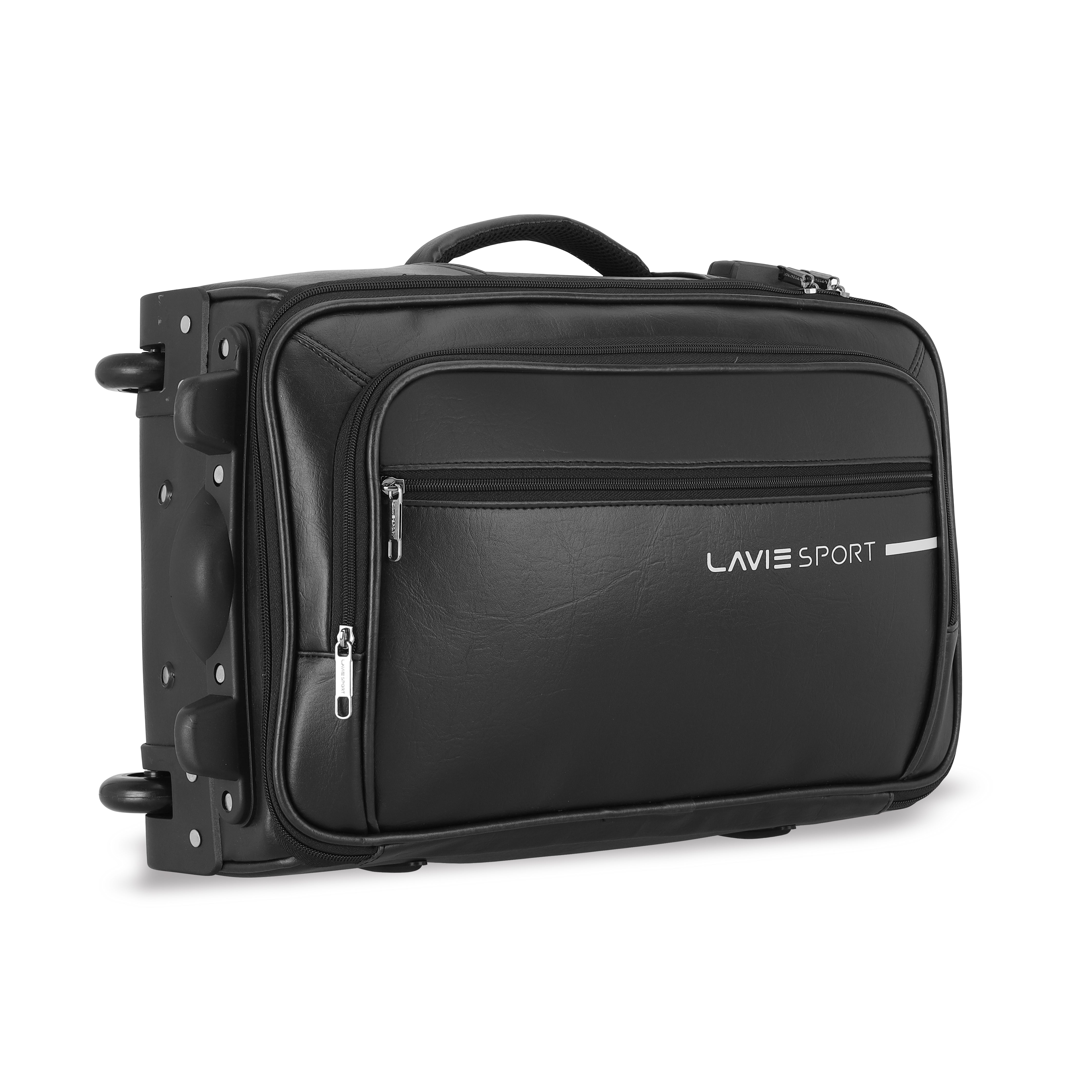 lavie-sport-45-cms-premium-majestic-pro+-overnighter-laptop-trolley-|-duffle-bag-black-black-medium