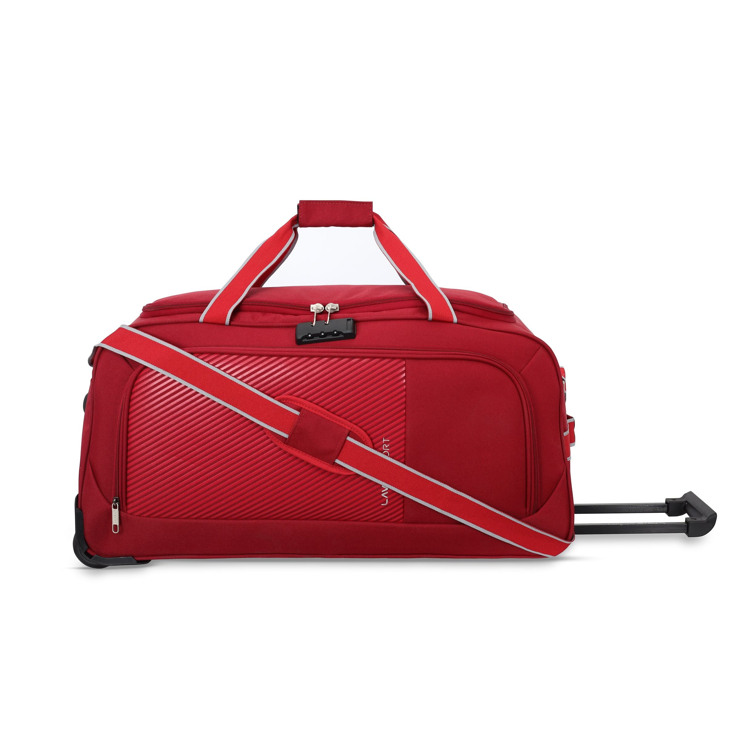Lavie Sport 55 cms Swift Wheel Duffle Bag With Combi Lock | (Red)