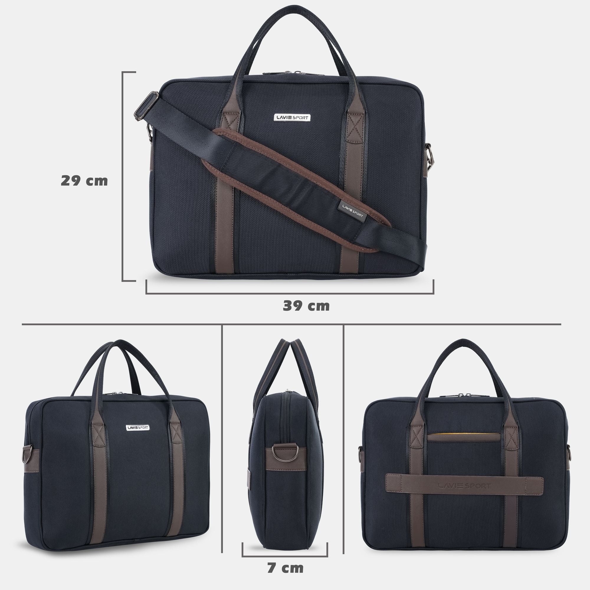Elevate Briefcase Multifunctional Laptop Bag Charcoal Blue