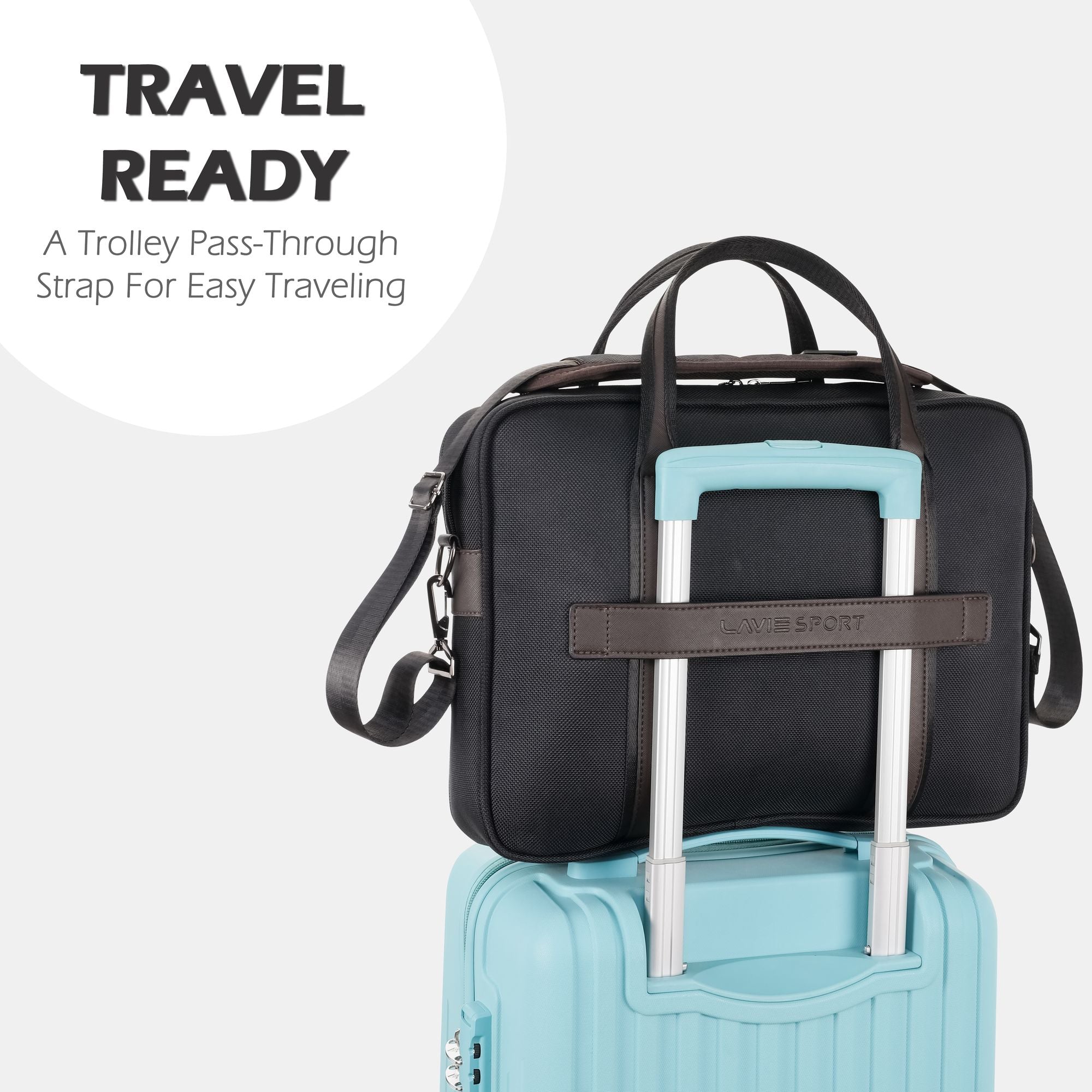 Elevate Briefcase Multifunctional Laptop Bag Black/Choco