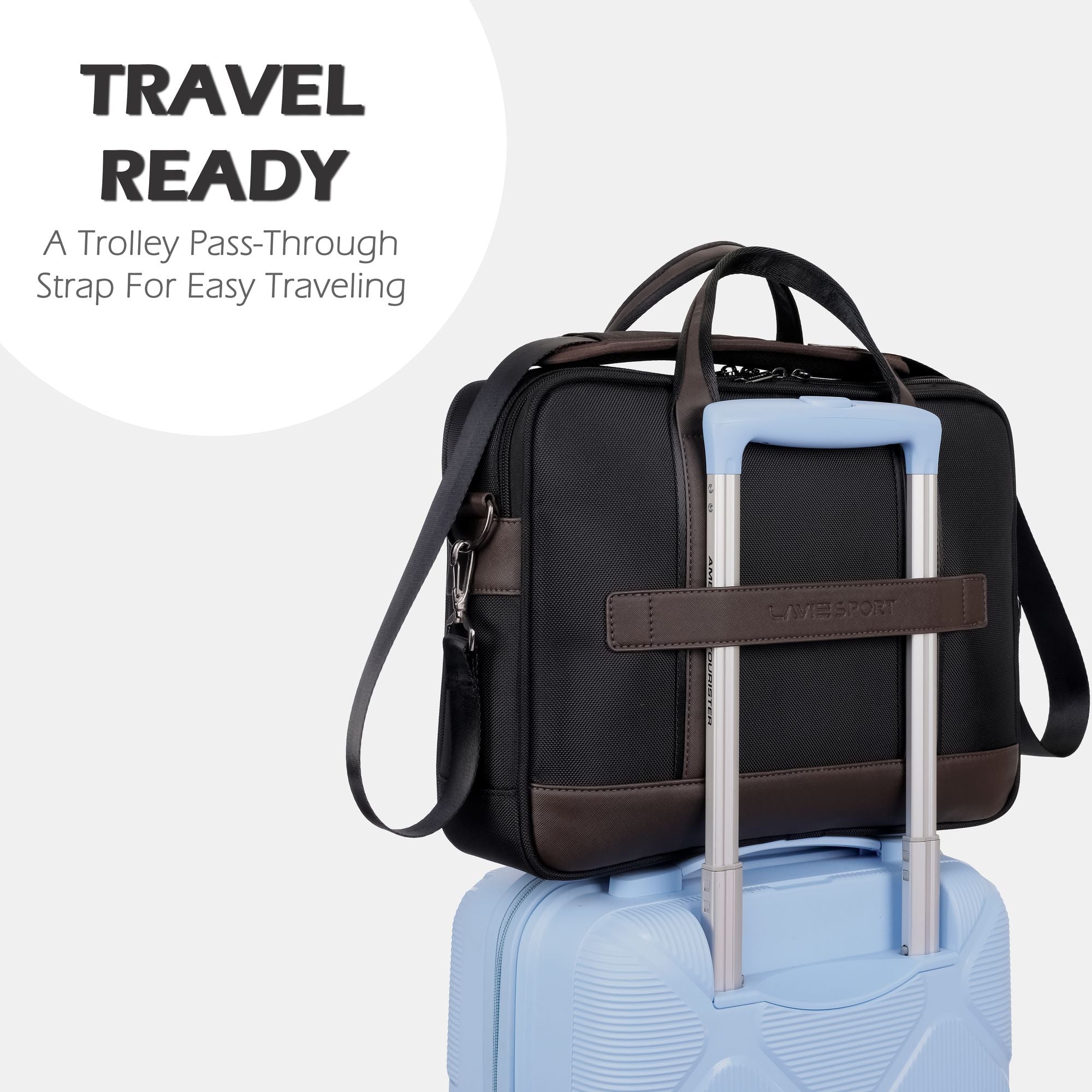 Magnate Briefcase Multifunctional Laptop Bag Black/Choco