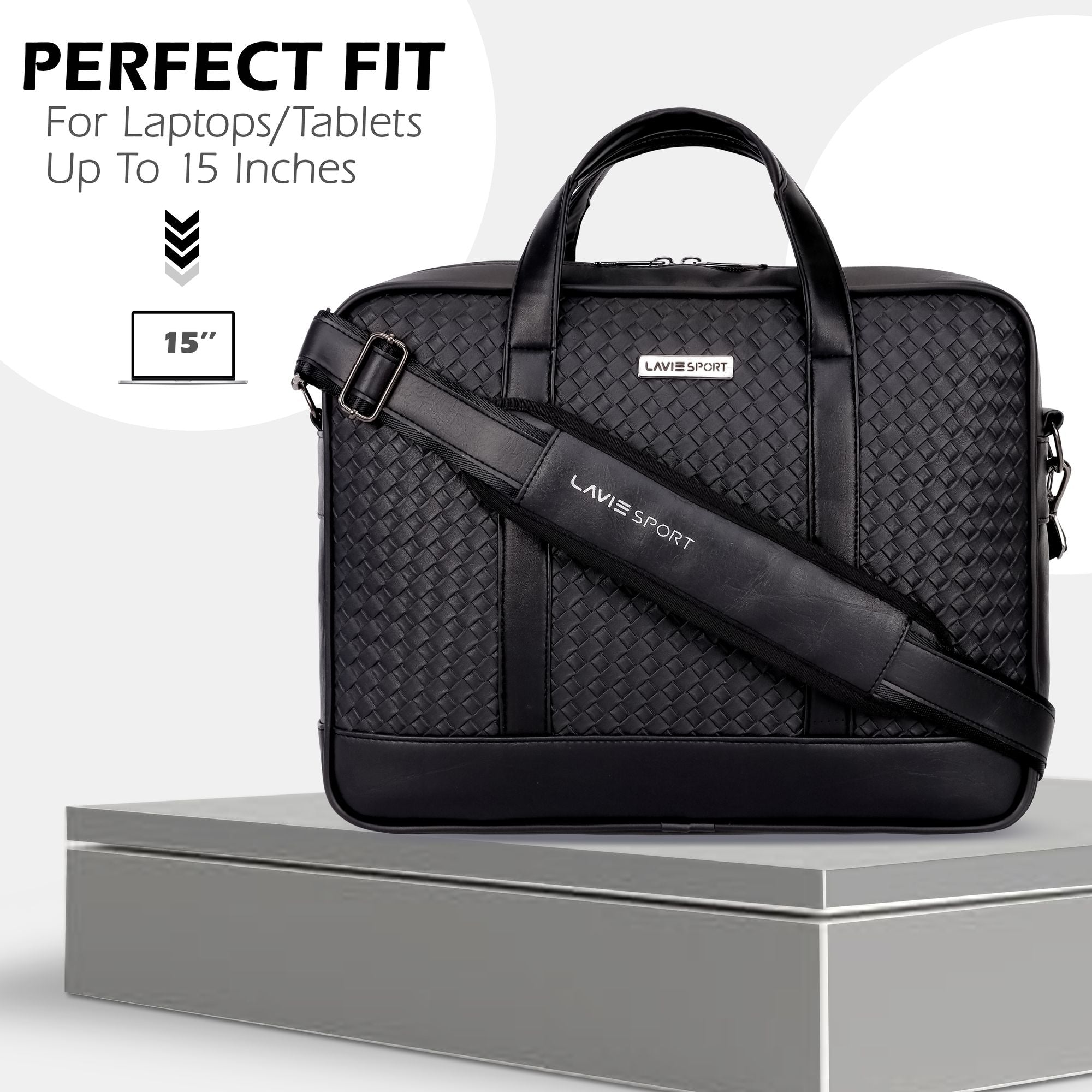 Magnate Briefcase Multifunctional Laptop Bag Black