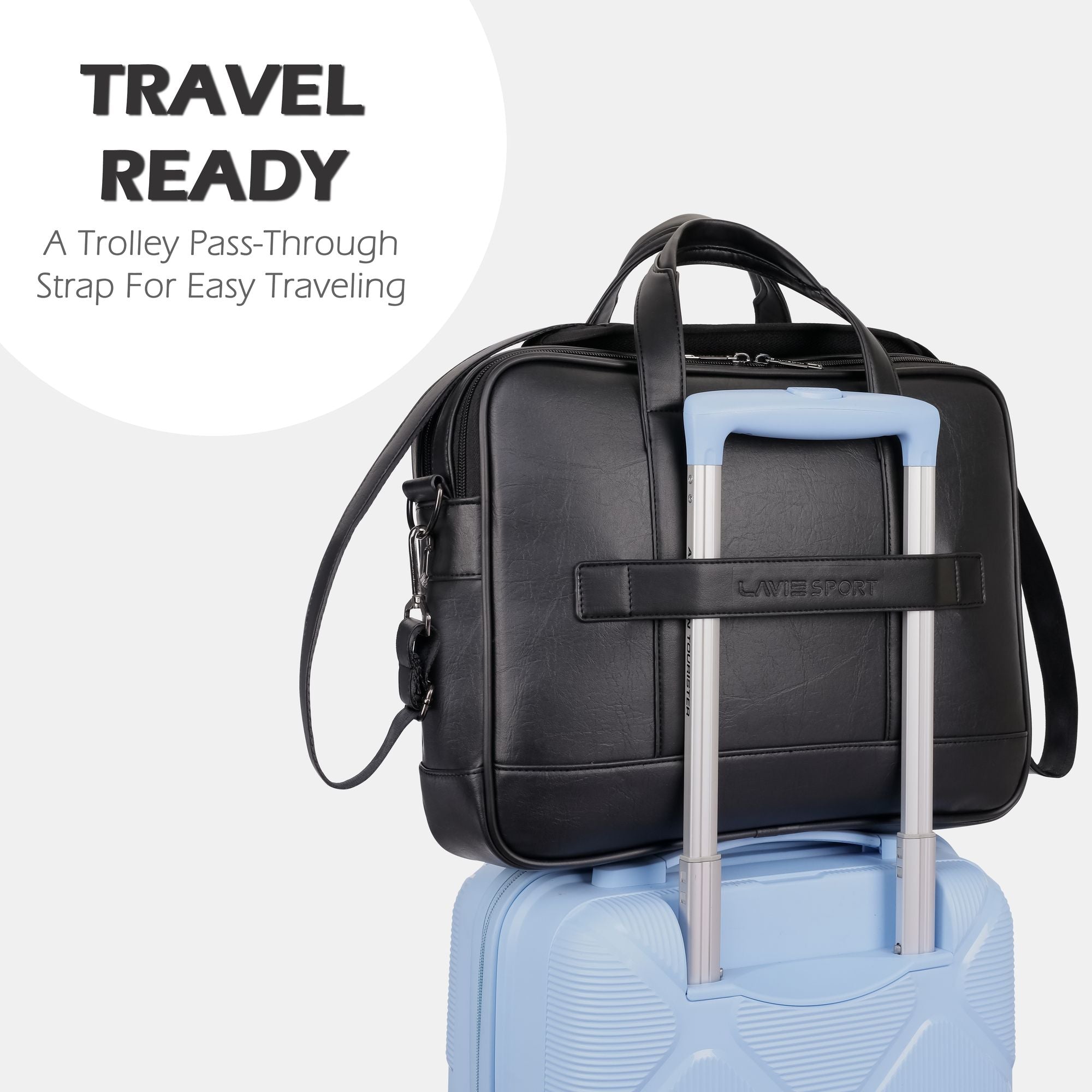 Magnate Briefcase Multifunctional Laptop Bag Black