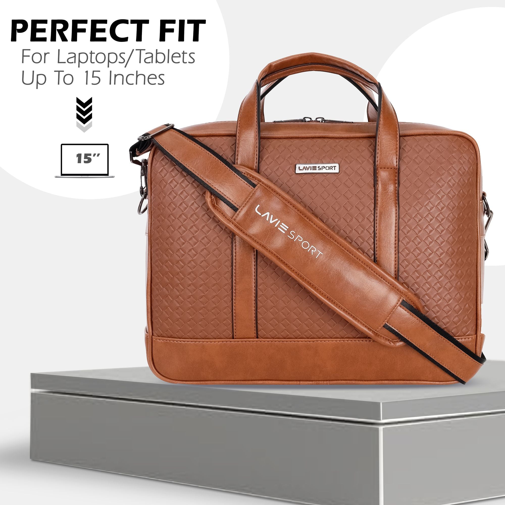 Magnate Briefcase Multifunctional Laptop Bag Tan