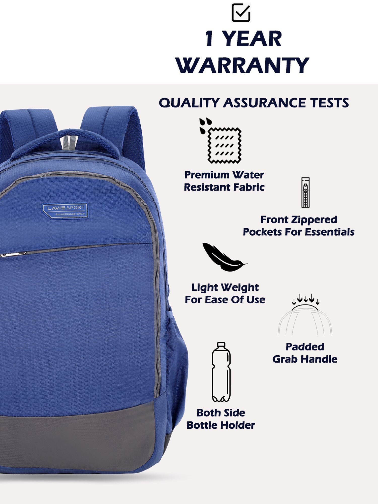 Lavie Sport Nebula X Unisex Laptop Backpack -39 Litres Navy - Lavie World