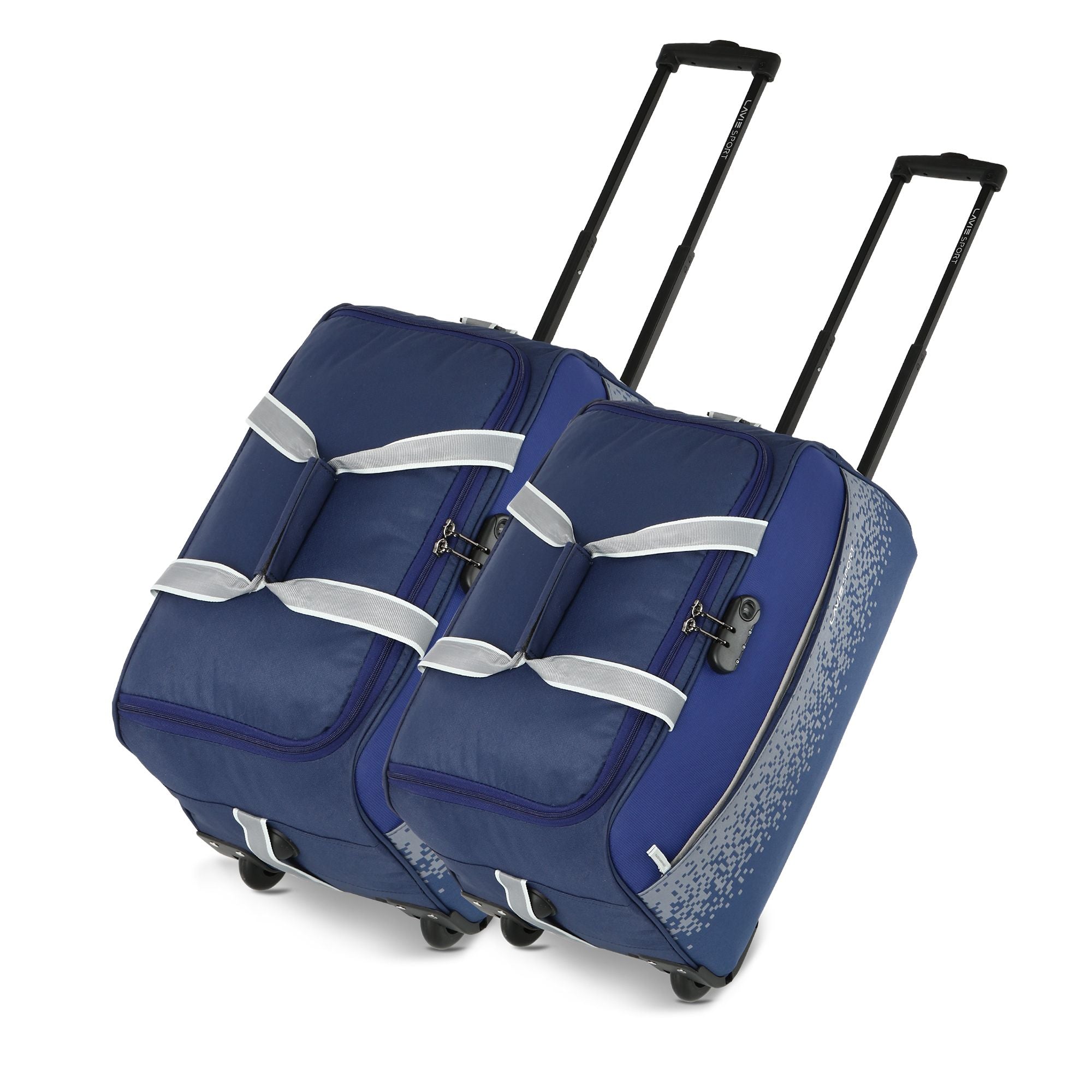 Pixel Wheel Duffle Bag Navy