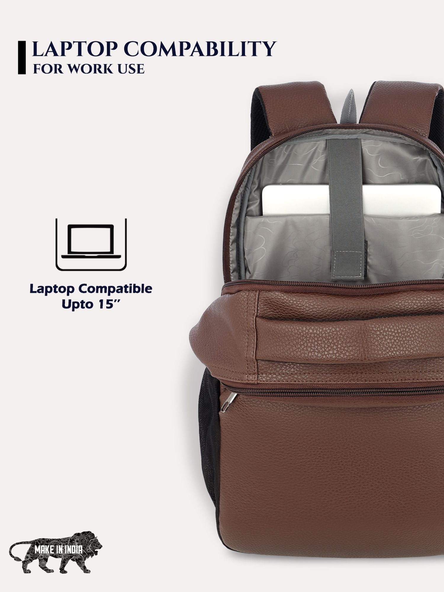 Lavie Sport Mode Gear 30L Laptop Backpack For Men & Women Brown - Lavie World