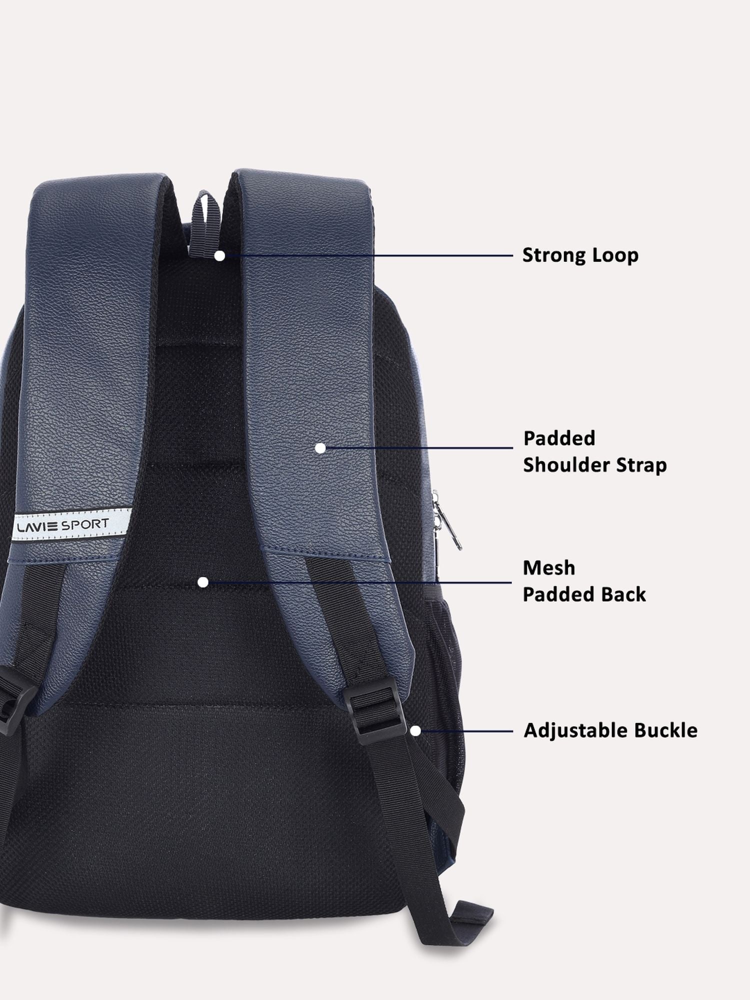 Lavie Sport Mode Gear 30L Laptop Backpack For Men & Women Navy - Lavie World