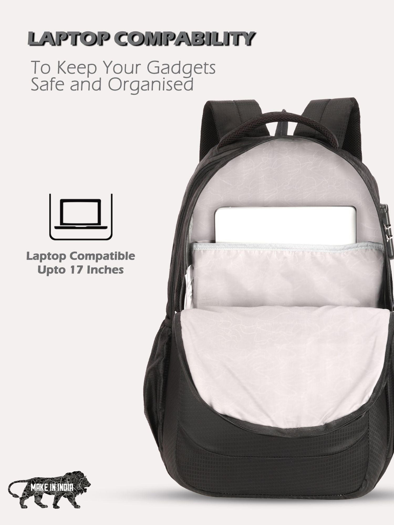 Lavie Sport Graphene 32L Laptop Backpack For Men & Women Black - Lavie World
