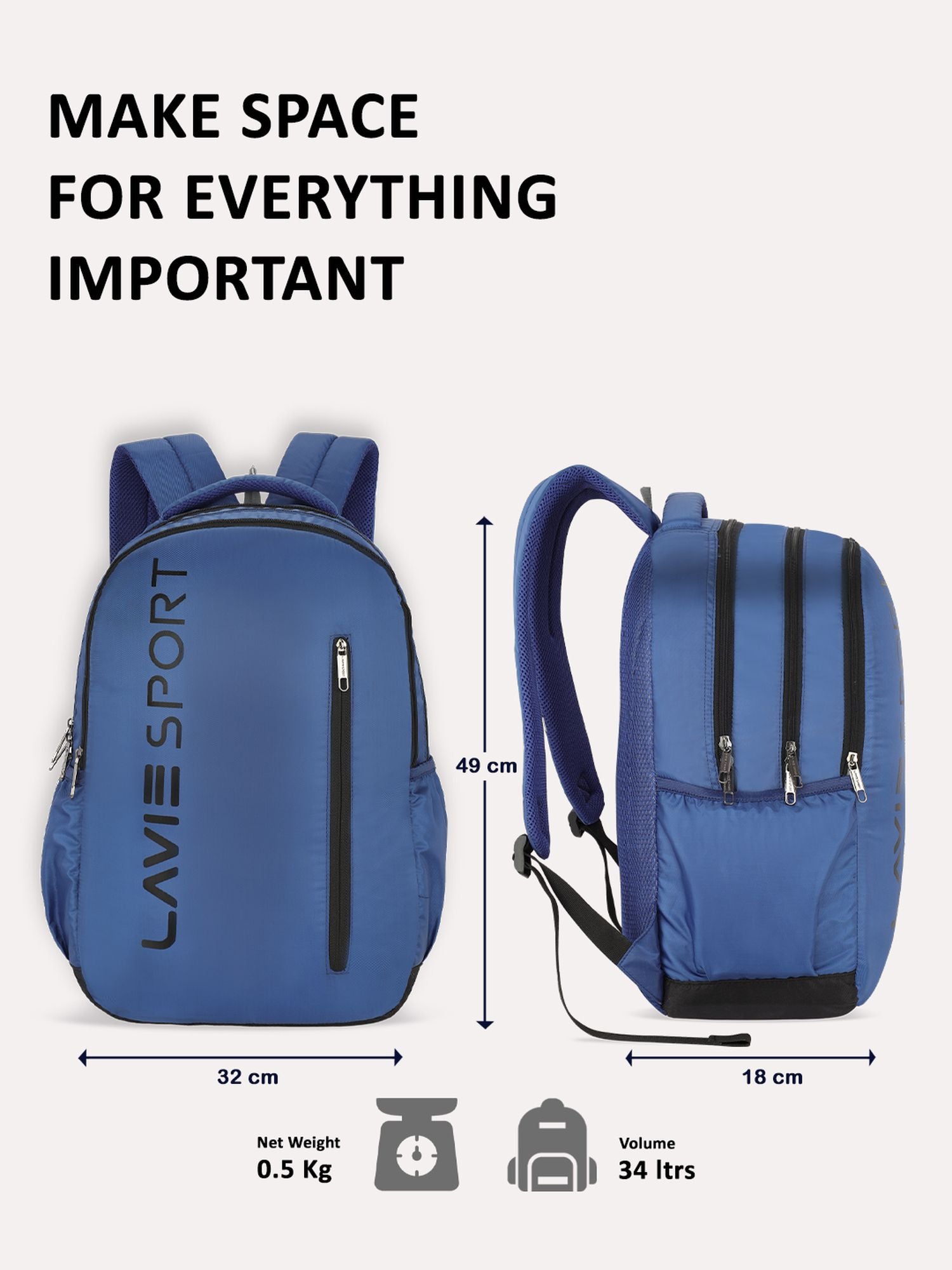 Lavie_Sport_Engrave_34L_Laptop_Backpack_For_Boys_&_Girls_|Unisex_Casual_Bag_for_Men_&_Women_Navy