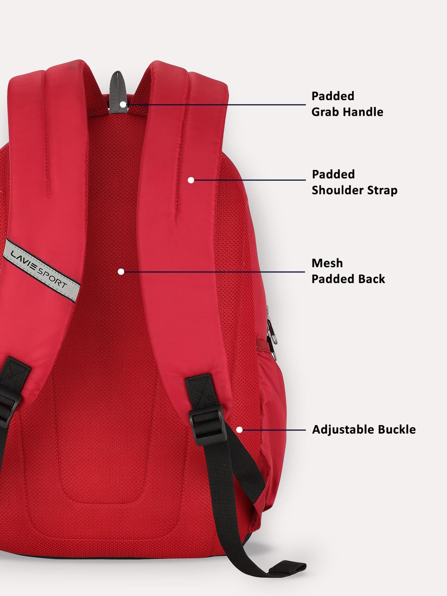 Lavie_Sport_Engrave_34L_Laptop_Backpack_For_Boys_&_Girls_|Unisex_Casual_Bag_for_Men_&_Women_Red