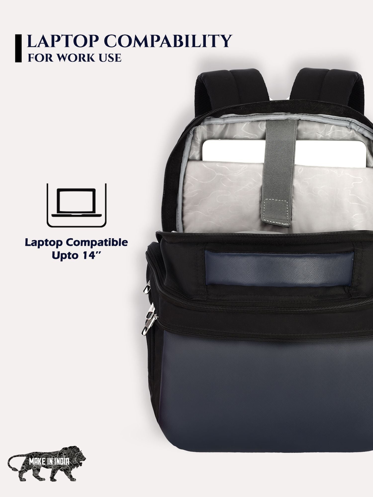 Lavie Sport Prodigy 22L Laptop Unisex Backpack For Men & Women|Casual Backpack for Girls & Boys Navy - Lavie World