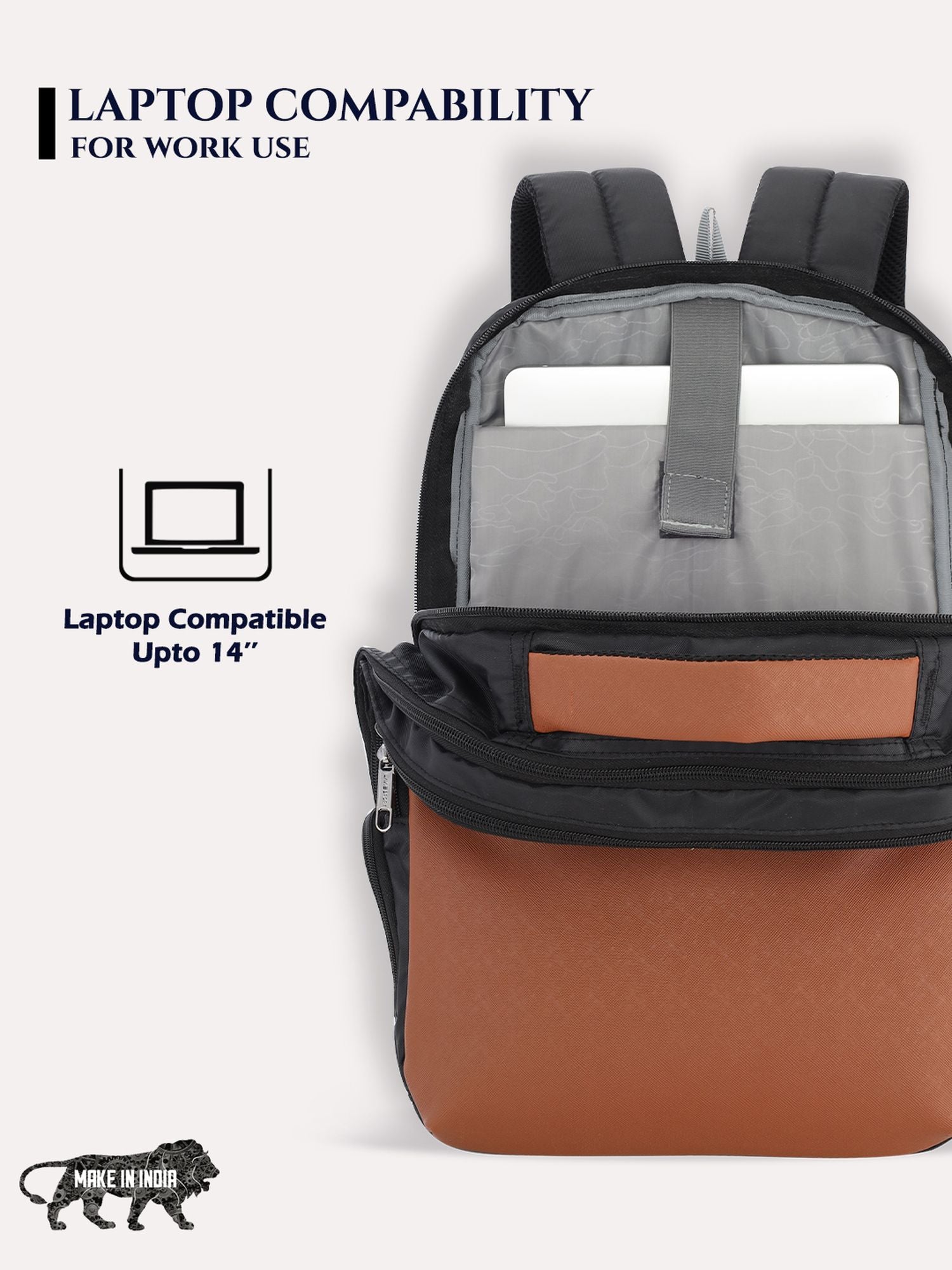 Lavie_Sport_Prodigy_22L_Laptop_Unisex_Backpack_For_Men_&_Women|Casual_Backpack_for_Girls_&_Boys_Tan