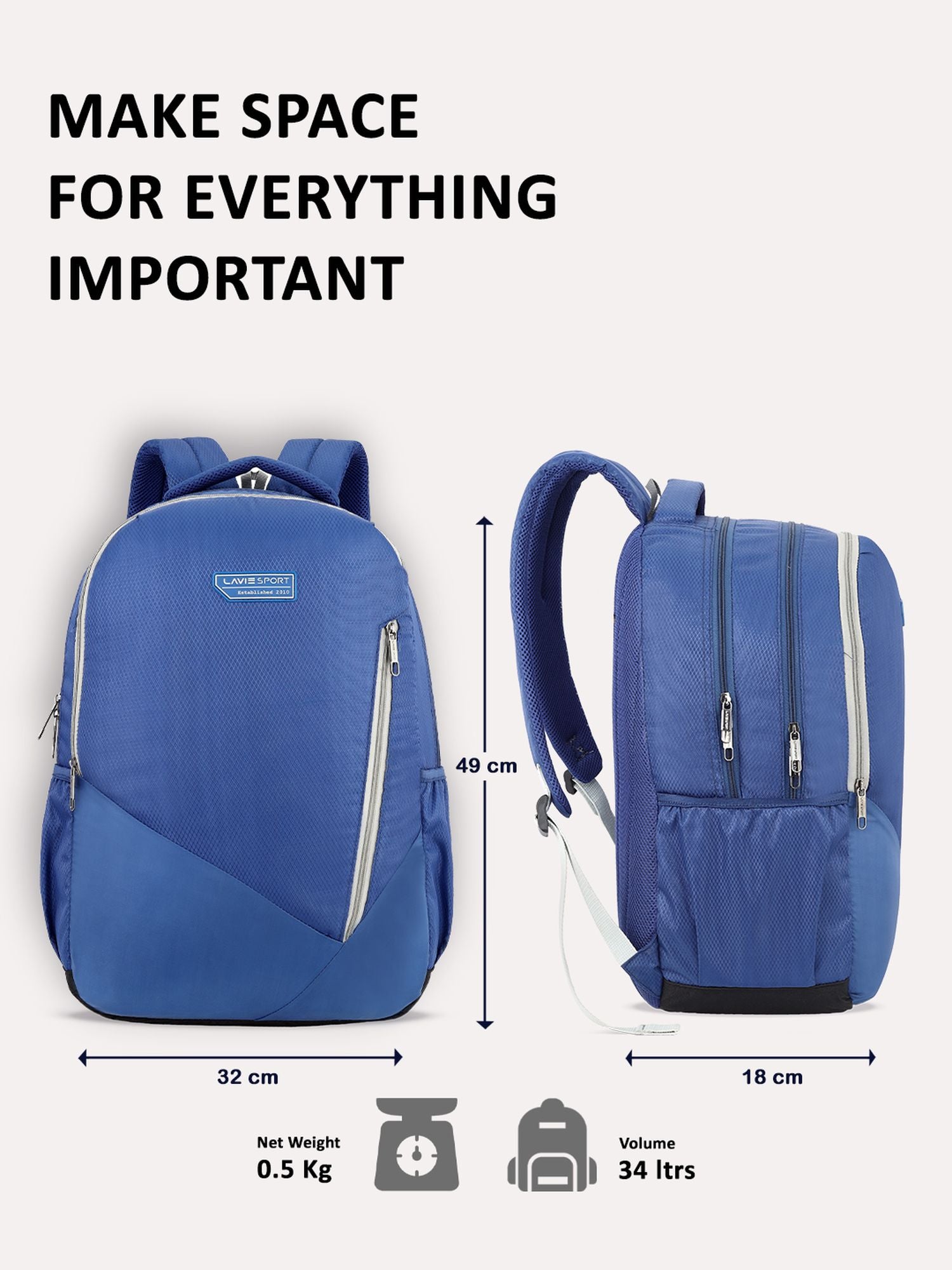 Lavie_Sport_Lozenge_Pro_34L_Laptop_Backpack_For_Boys_&_Girls_|Unisex_Casual_Bag_for_Men_&_Women_Navy