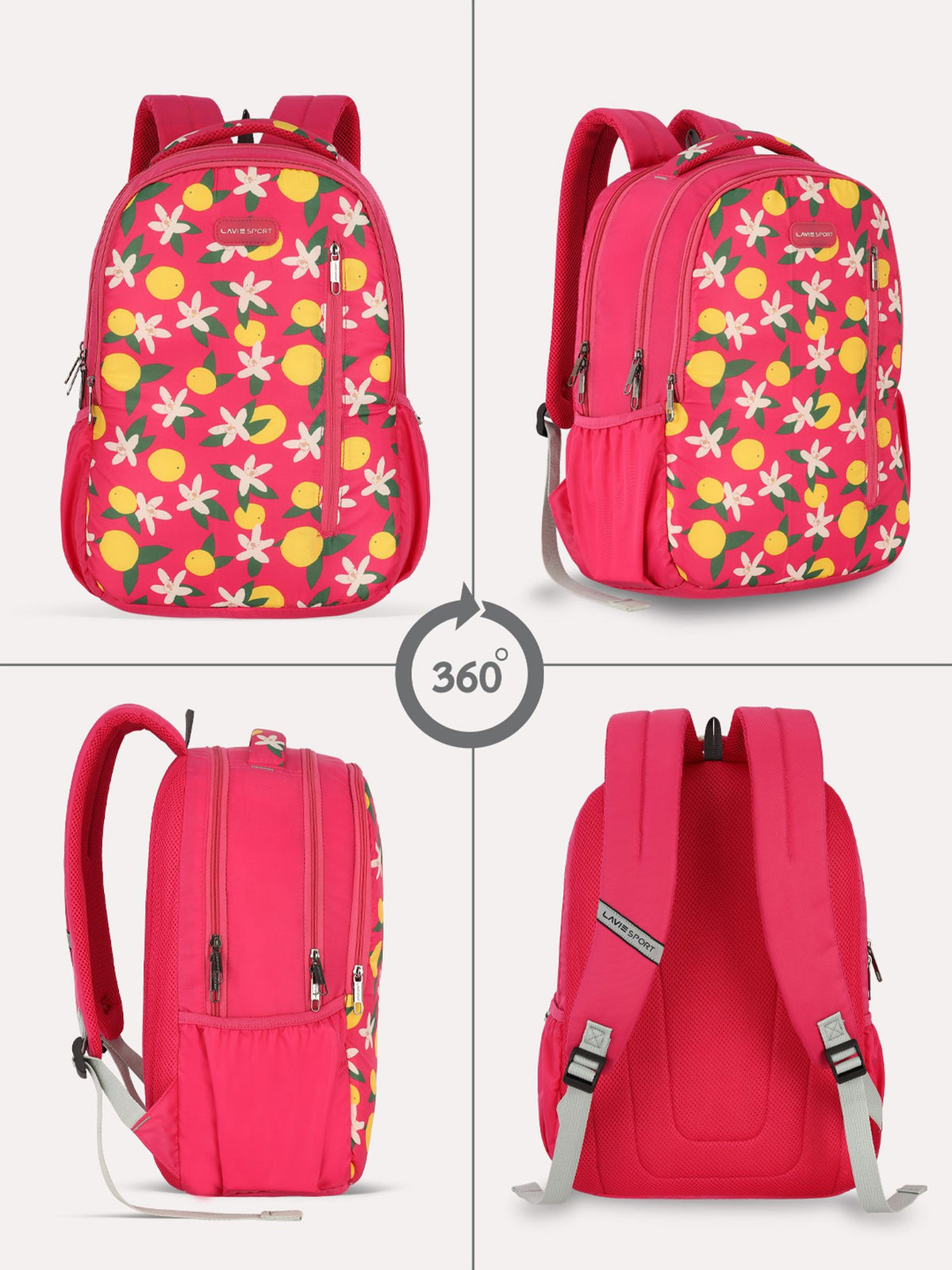 Buy Lime Floral Printed Backpack Magenta Online Lavie World