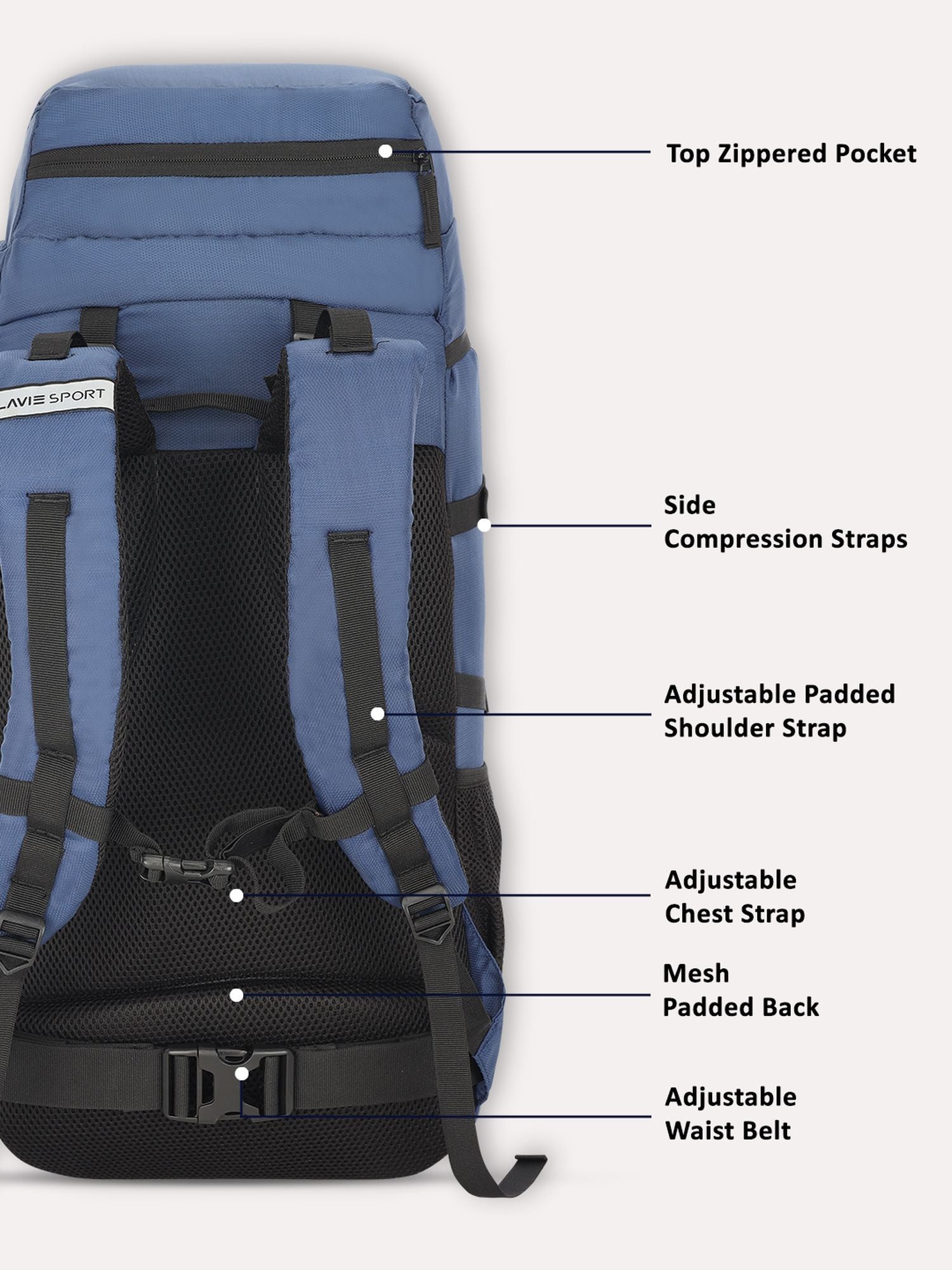 Laptop backpack with waist and chest strap sales