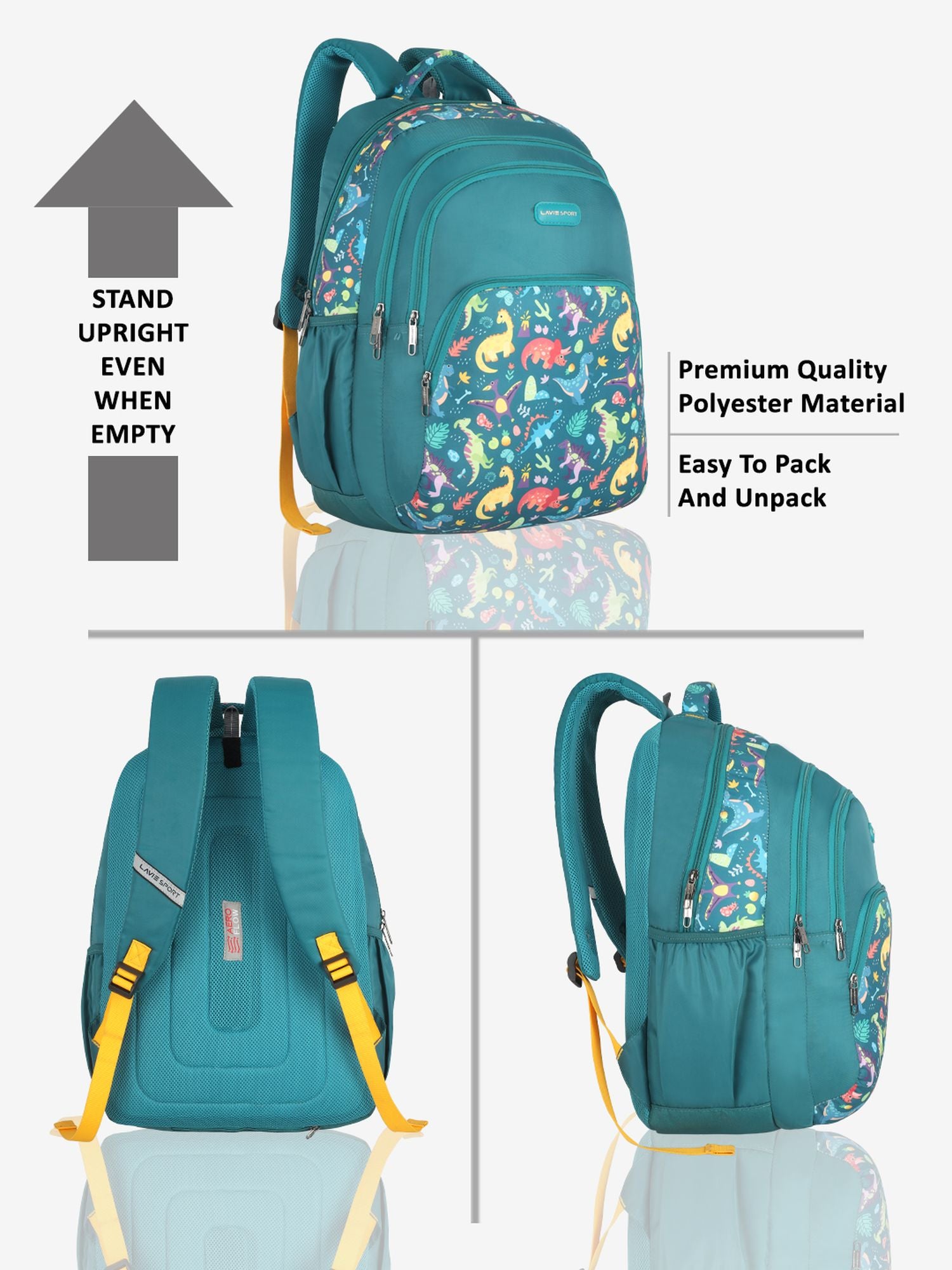 Lavie Sport 22L Ledge Casual Backpack for Girls and Boys|Men & Women Red