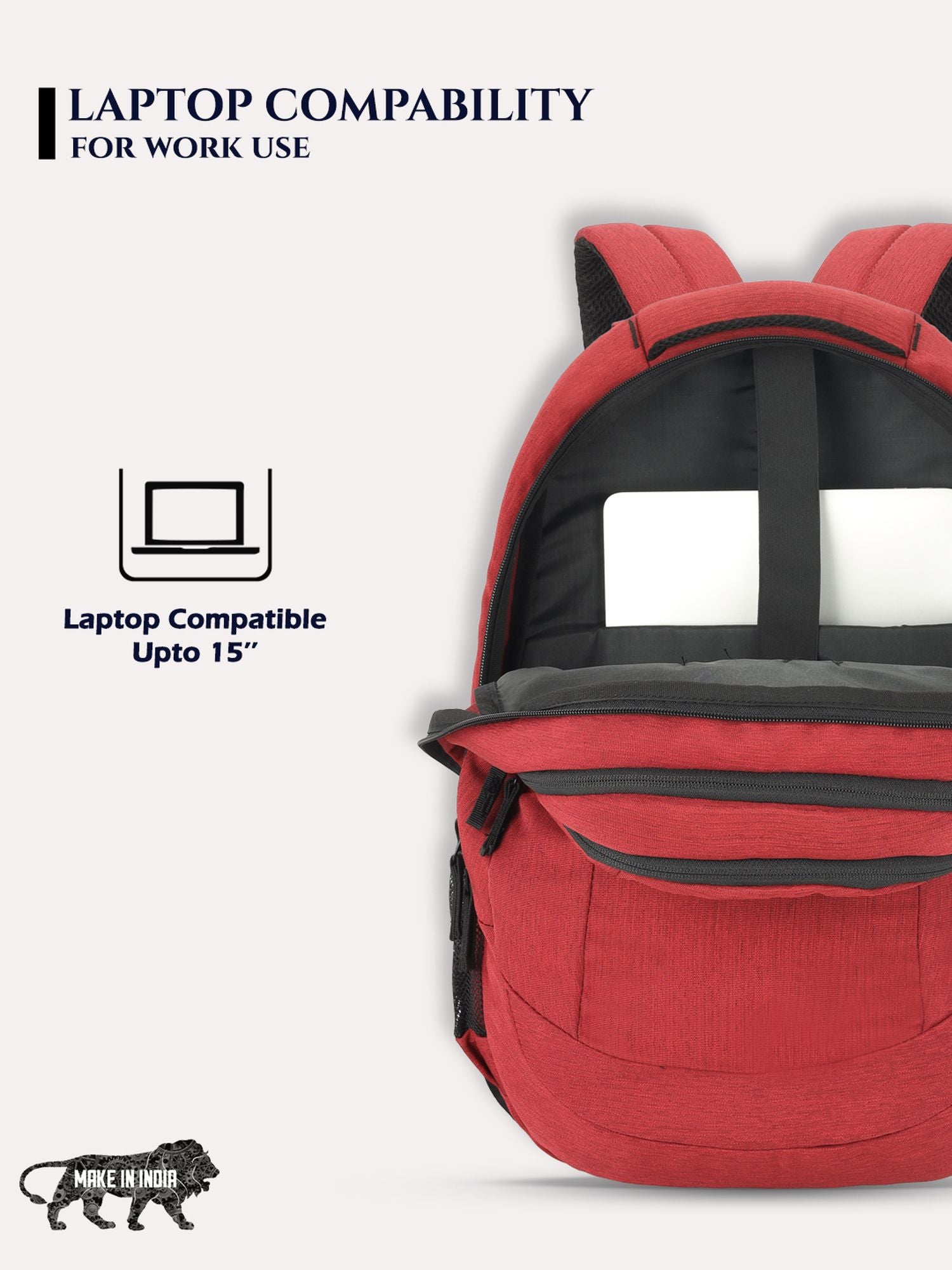 Lavie Sport Peak 34L Laptop Backpack For Men & Women |Boys & Girls Red - Lavie World