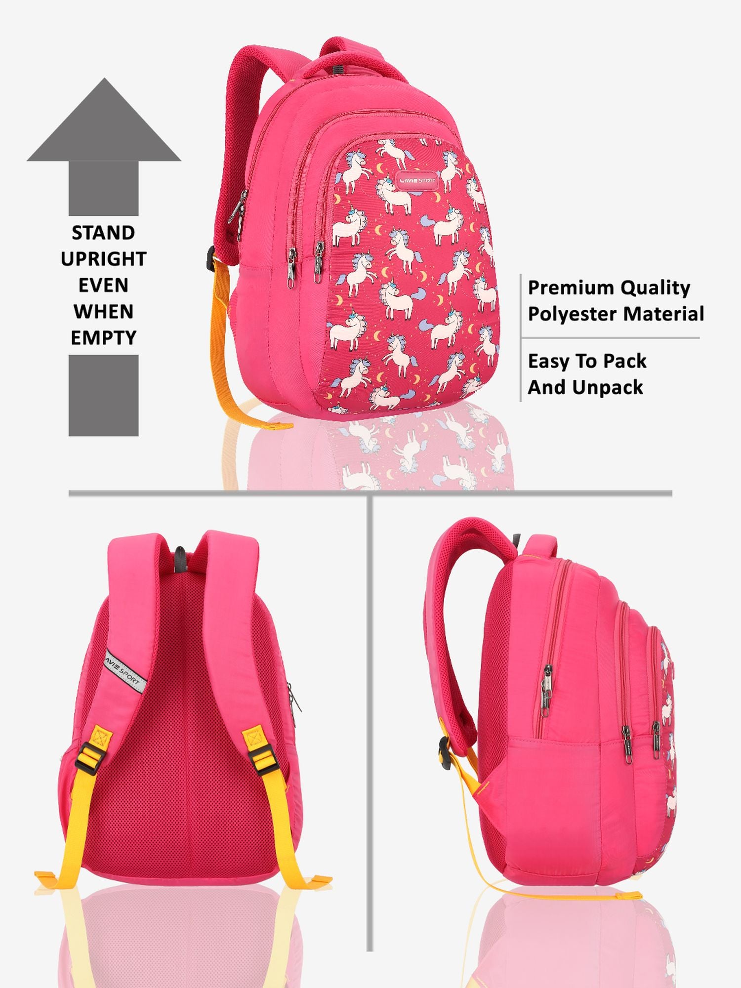 Lavie Sport 22L Ledge Casual Backpack for Girls and Boys|Men & Women Red