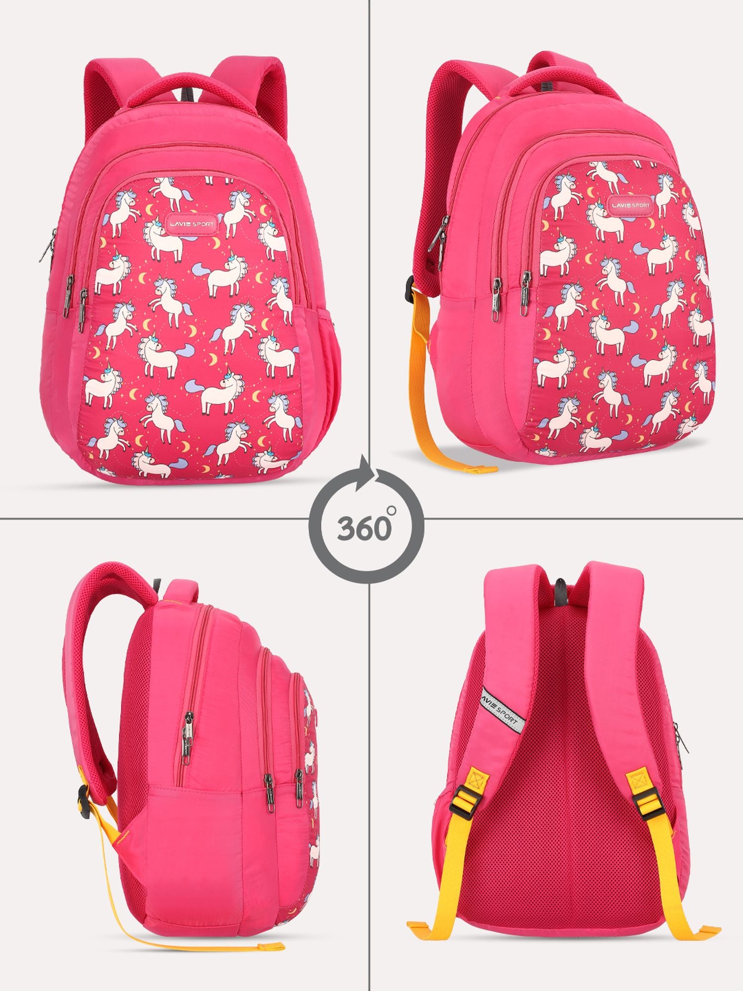 Lavie Sport 22L Ledge Casual Backpack for Girls and Boys|Men & Women Red