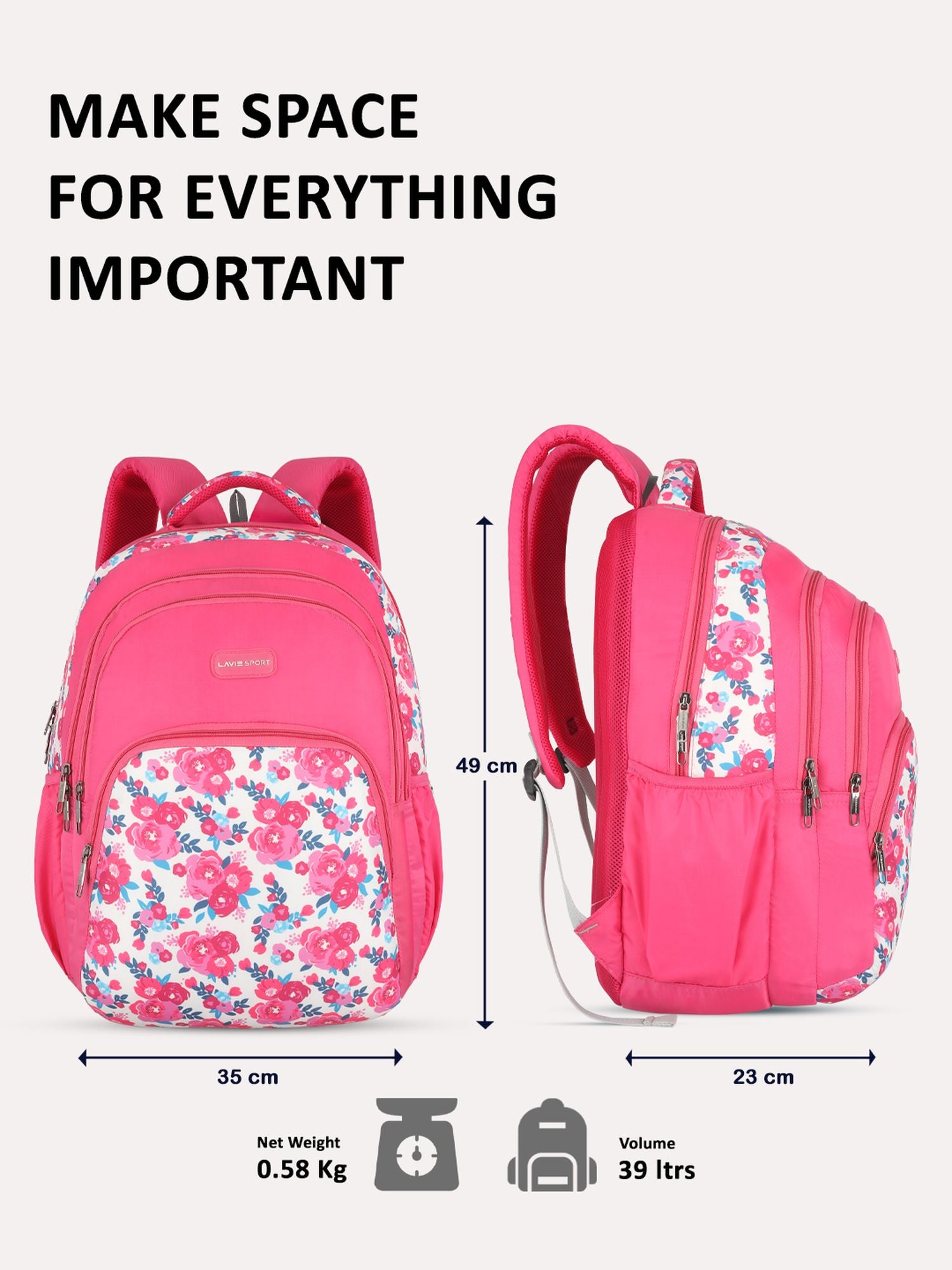 Lavie school bags pink shop