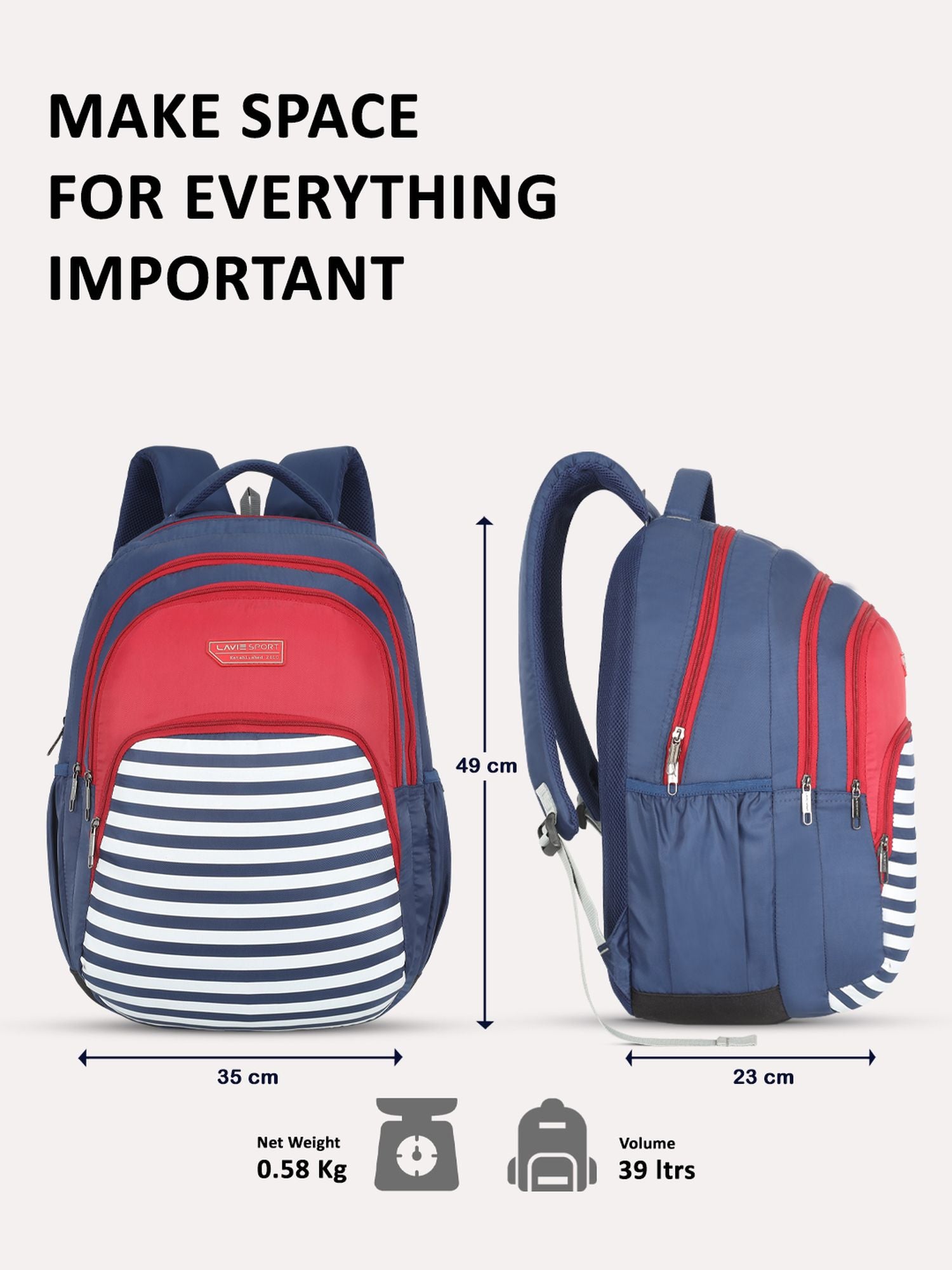 lavie-sport-classic-31l-laptop-backpack-for-men-&-women-black-black-medium