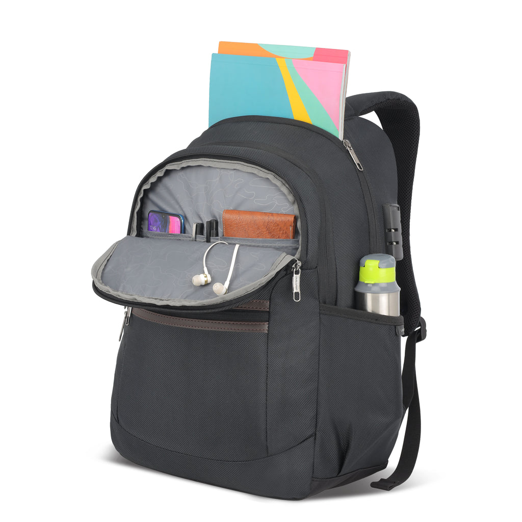 Lavie Sport Imperial 34L Laptop Backpack with combi lock For Men & Women Black