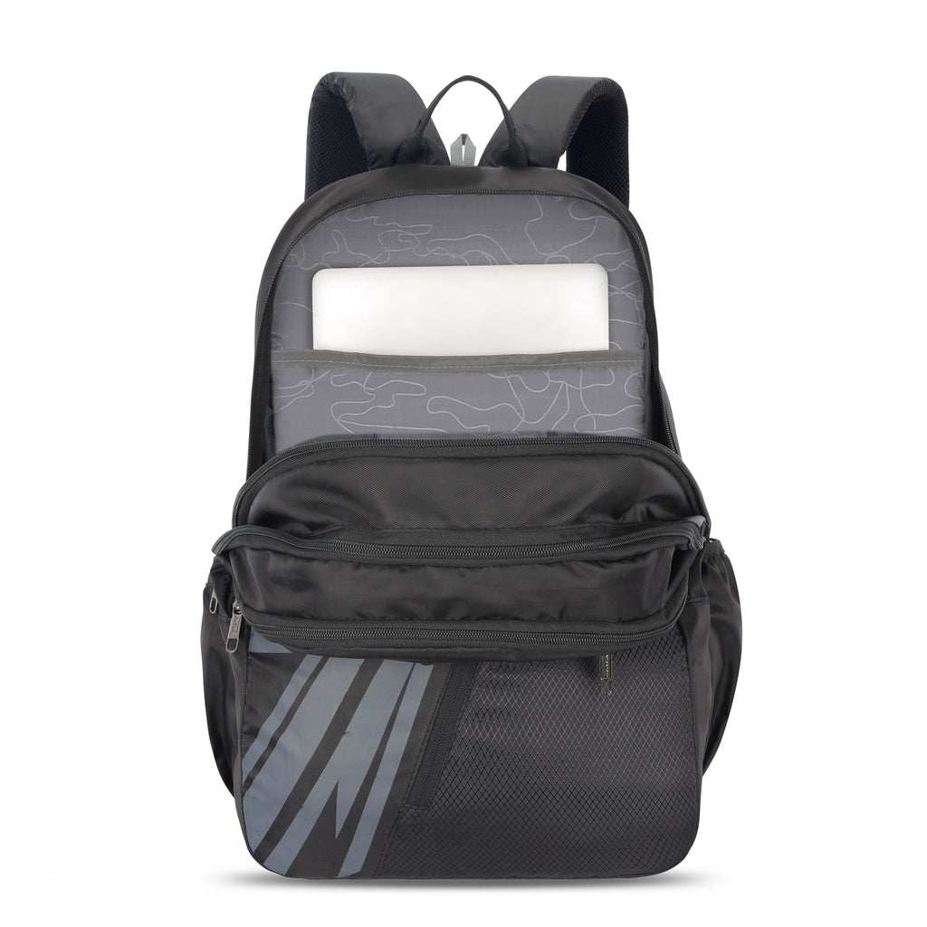 Lavie Sport Lance 37L College Bag For Boys & Girls|Backpack For Men & Women Black