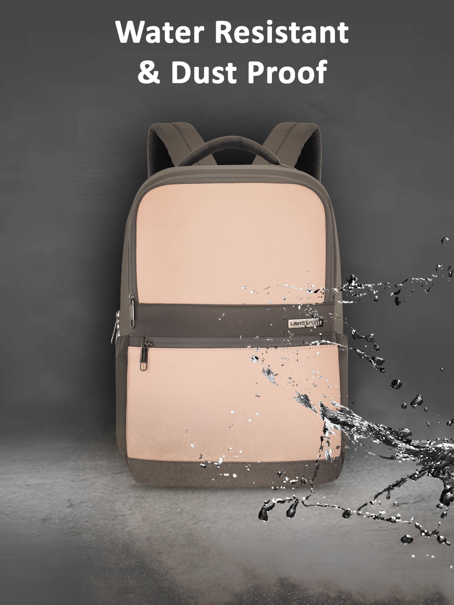 Lavie Sport Armour 24L Laptop Backpack with Trolley sleeve For Women Pink