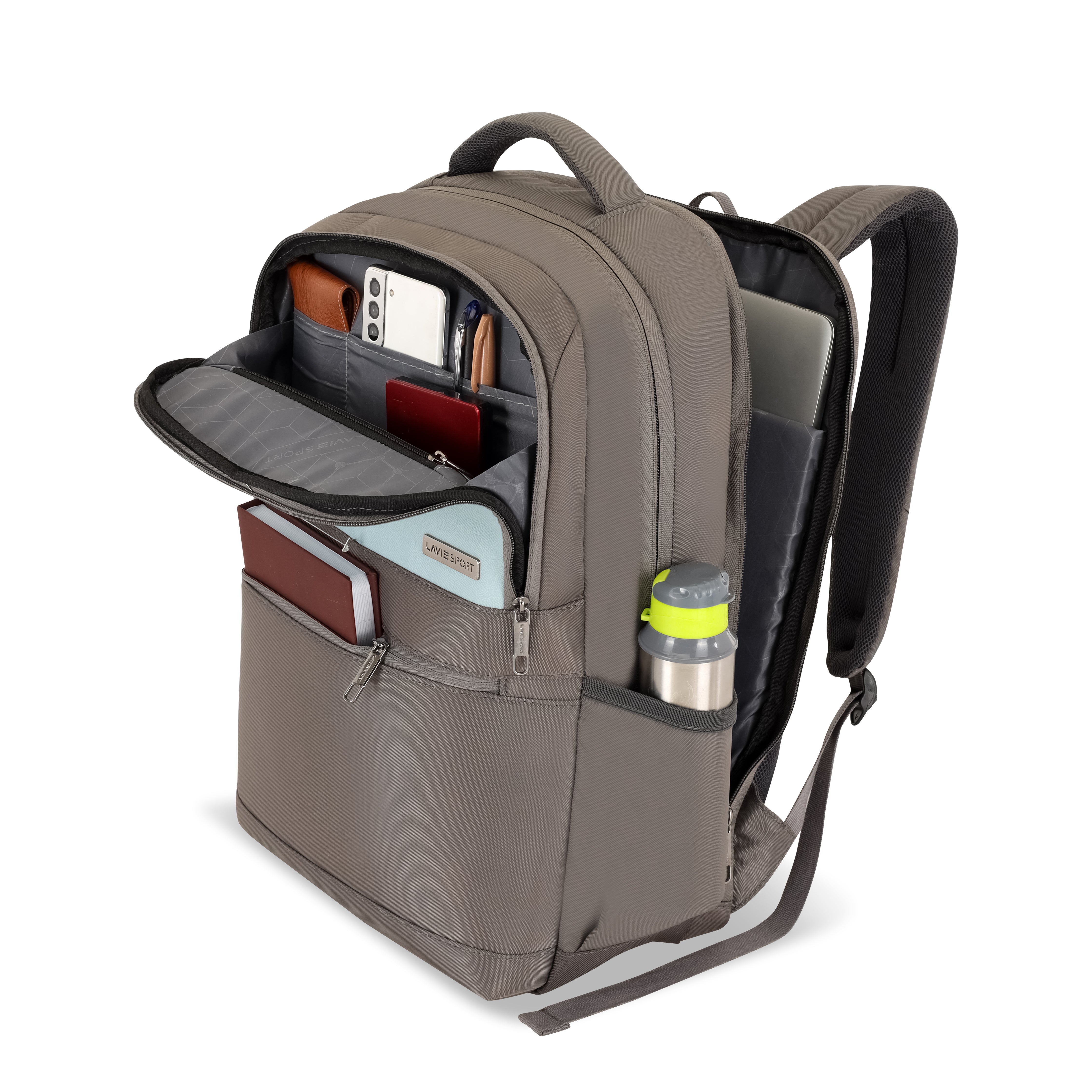 Lavie Sport Pioneer 24L Laptop Backpack with Trolley Sleeve For Men & Women (P. Blue)