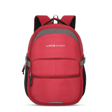 Lavie Sport Aspire 32L Laptop Backpack with Rain cover For Men & Women | Boys & Girls Maroon