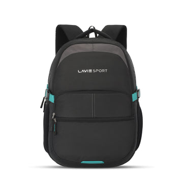 Lavie Sport Aspire 32L Laptop Backpack with Rain cover For Men & Women | Boys & Girls Black
