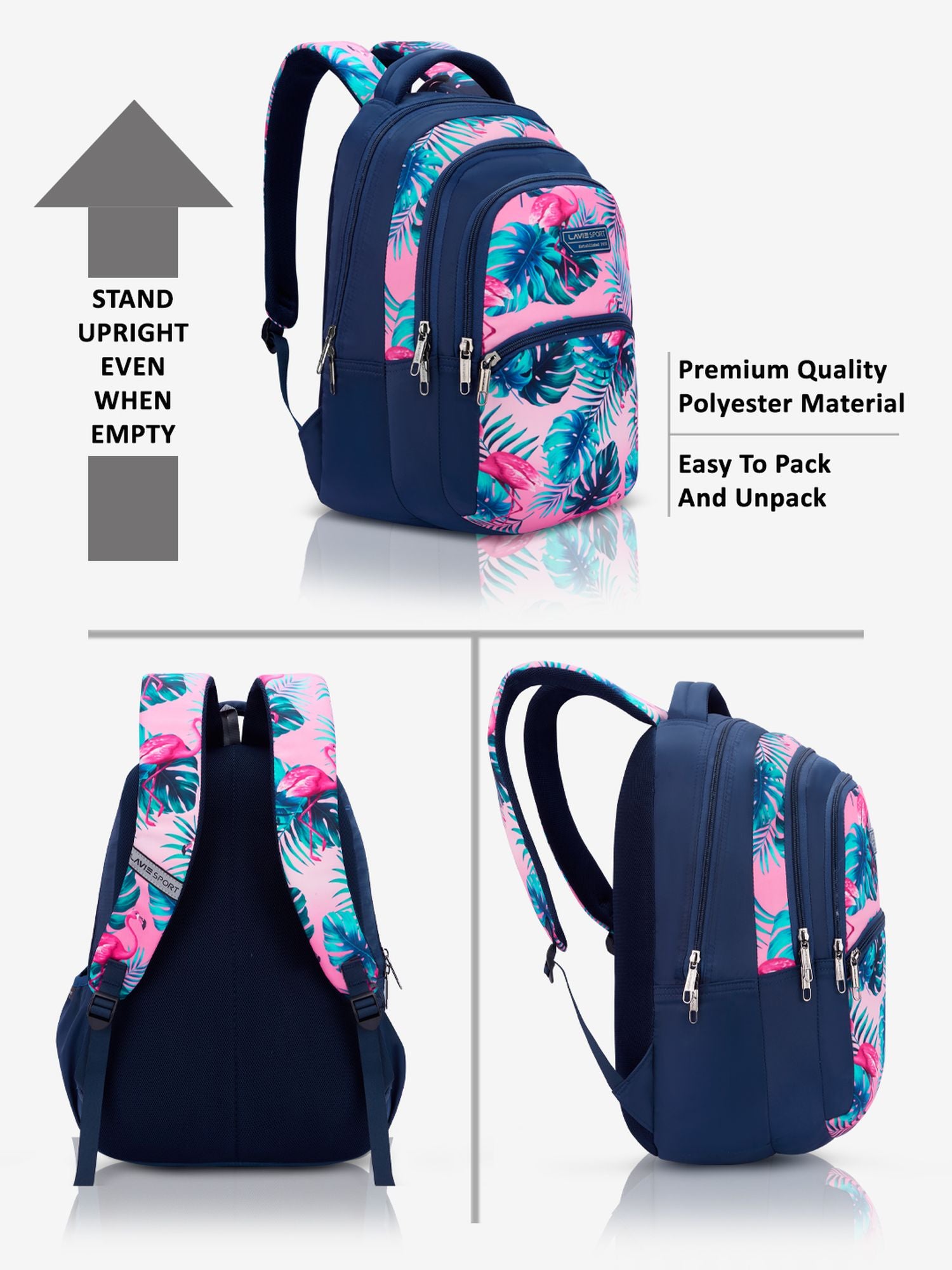 Flamingos Backpack Navy