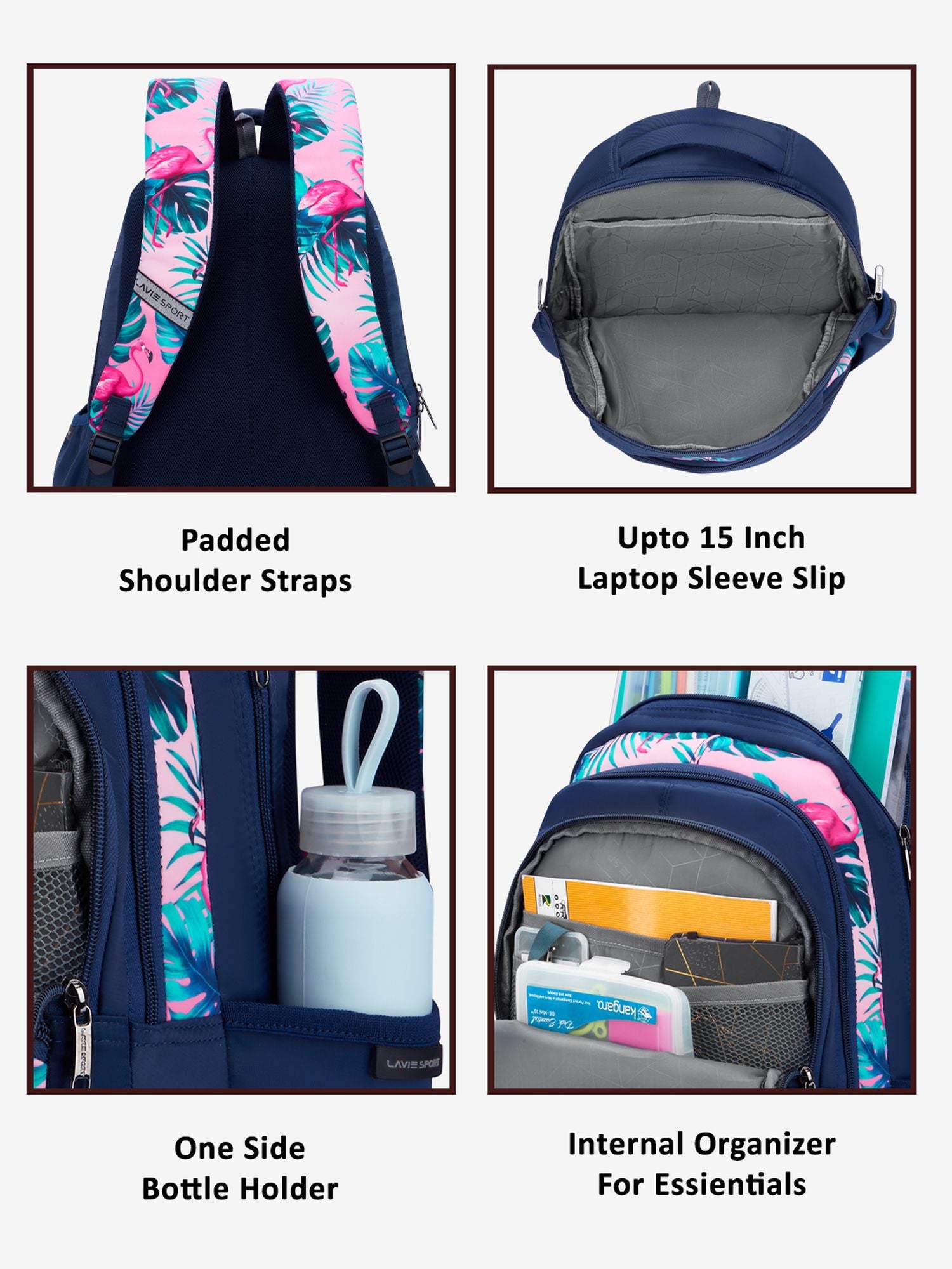 Flamingos Backpack Navy
